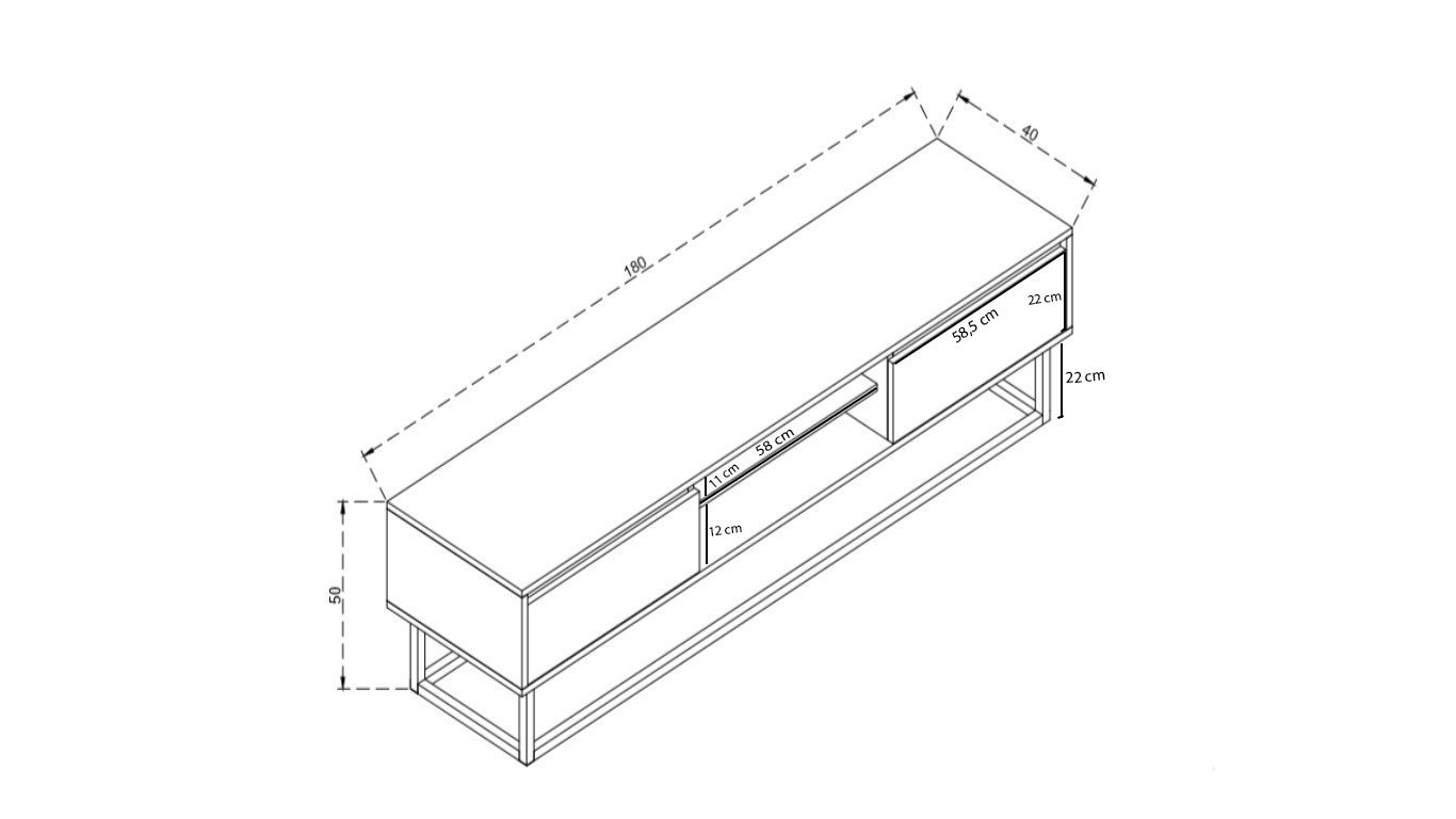 Mueble TV Patía 180x40x50cm