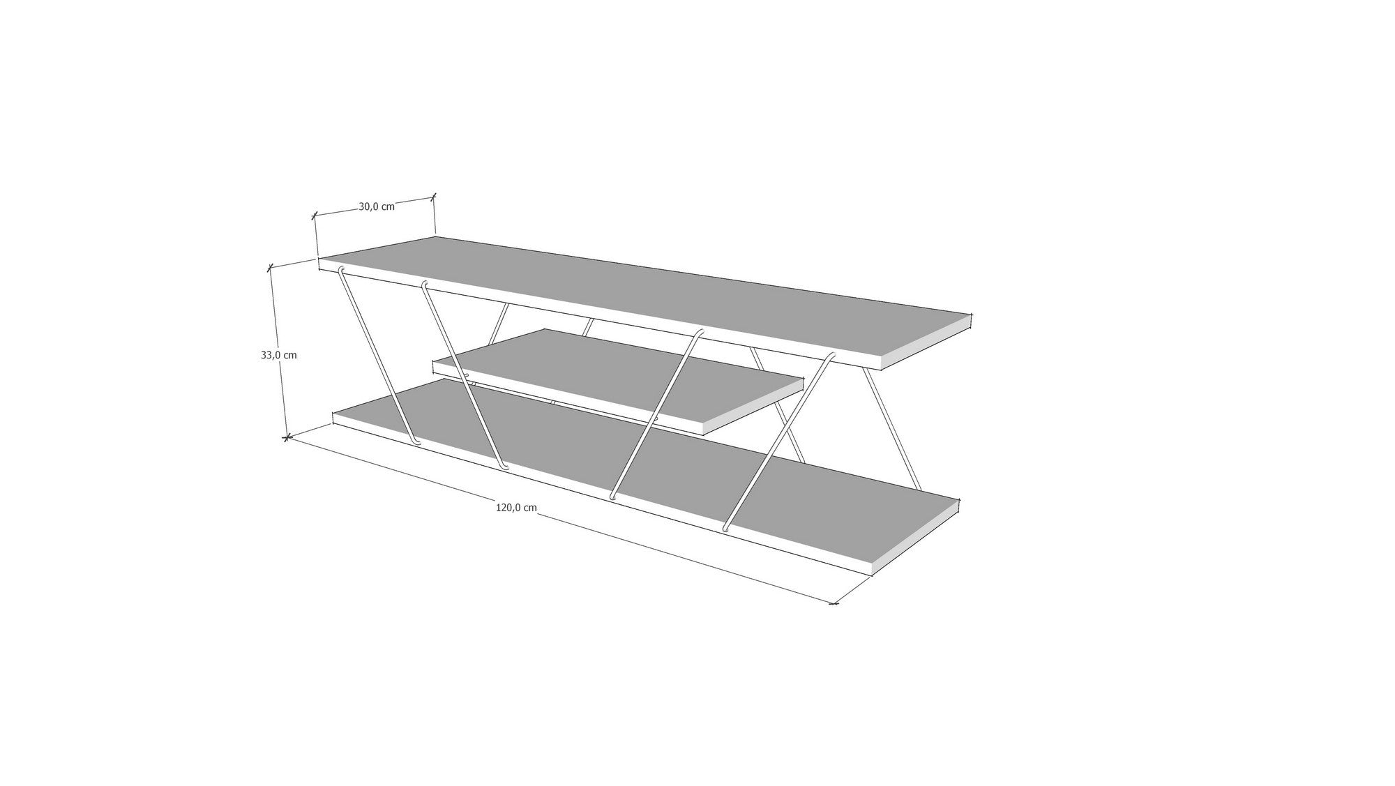 Mueble TV Mira Blanco 120x30x33cm