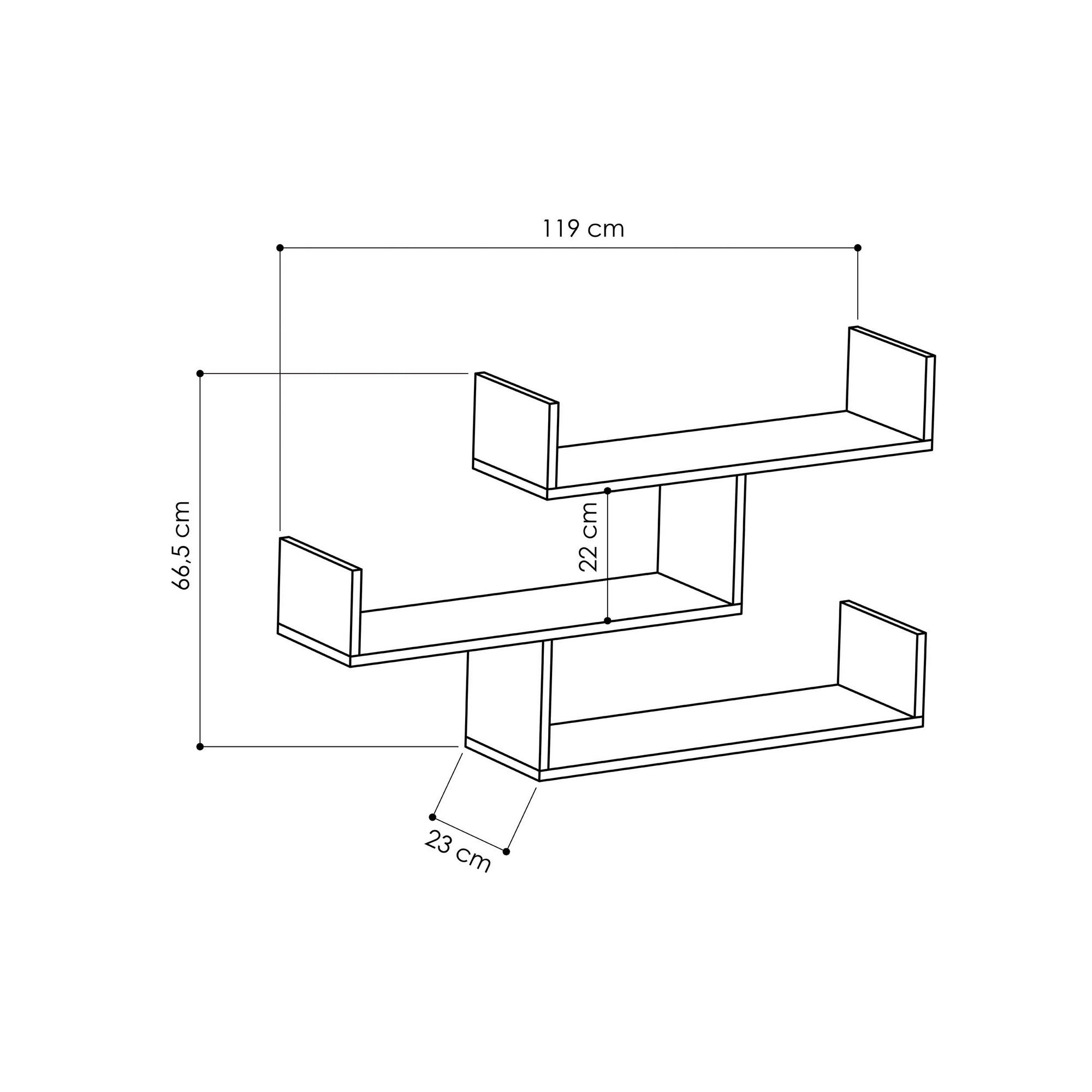 Estante de pared Riberalta Blanco 120x23x67cm