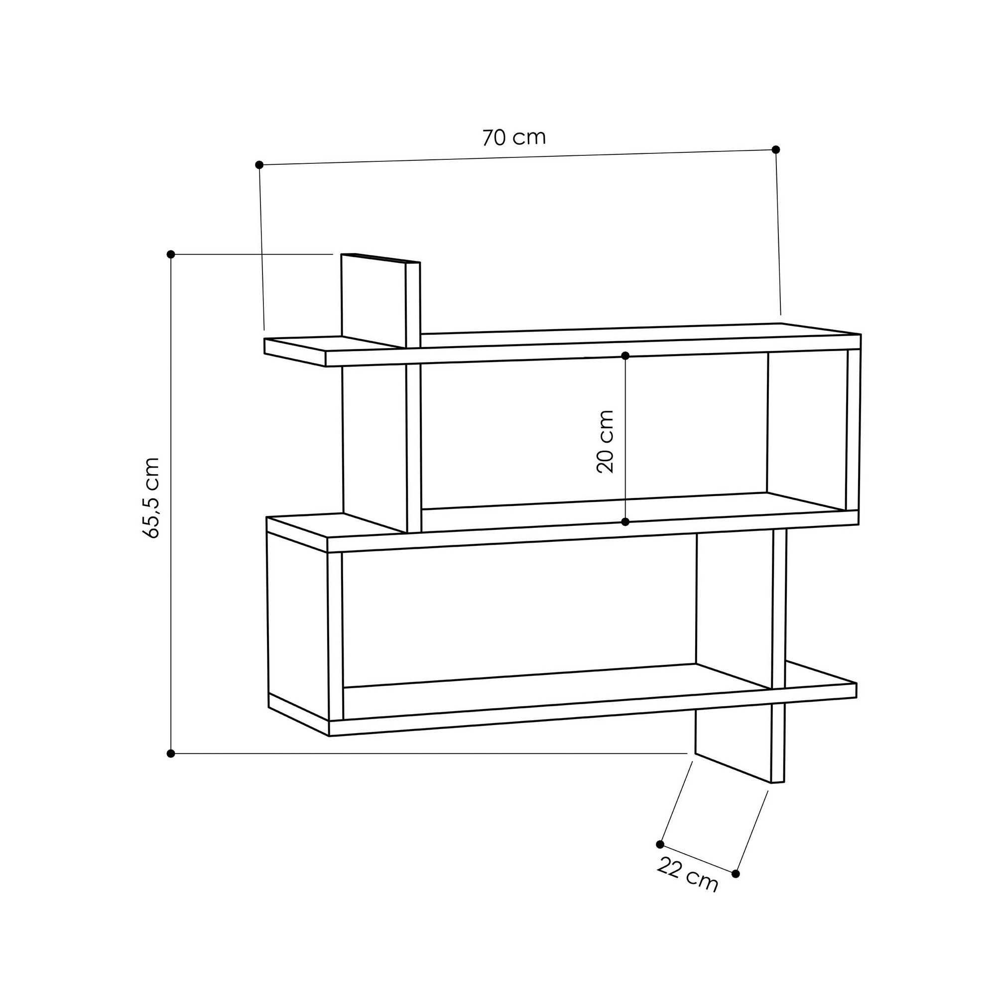 Estante de pared Riad 70x22x65cm