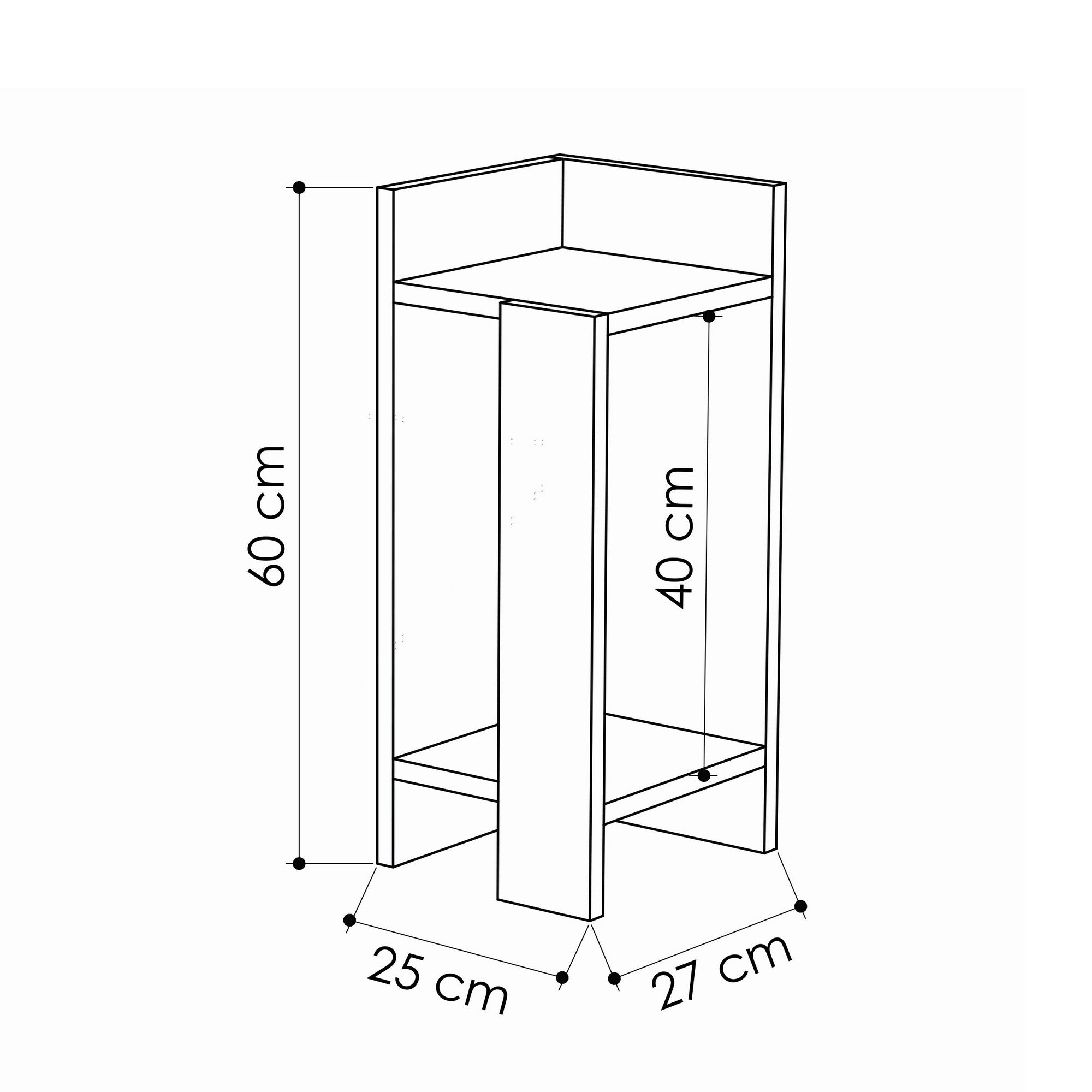 Pack de 2 mesitas de noche Piero blanco 25x27x60cm