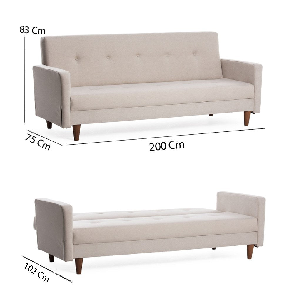 Sofá cama Sana Beige 200x75x83cm