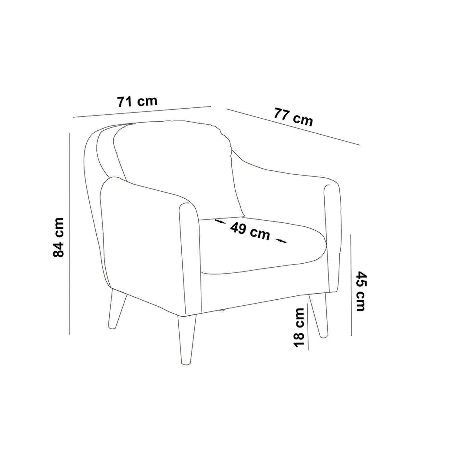 Sillón Scilla Azul 71x77x84cm