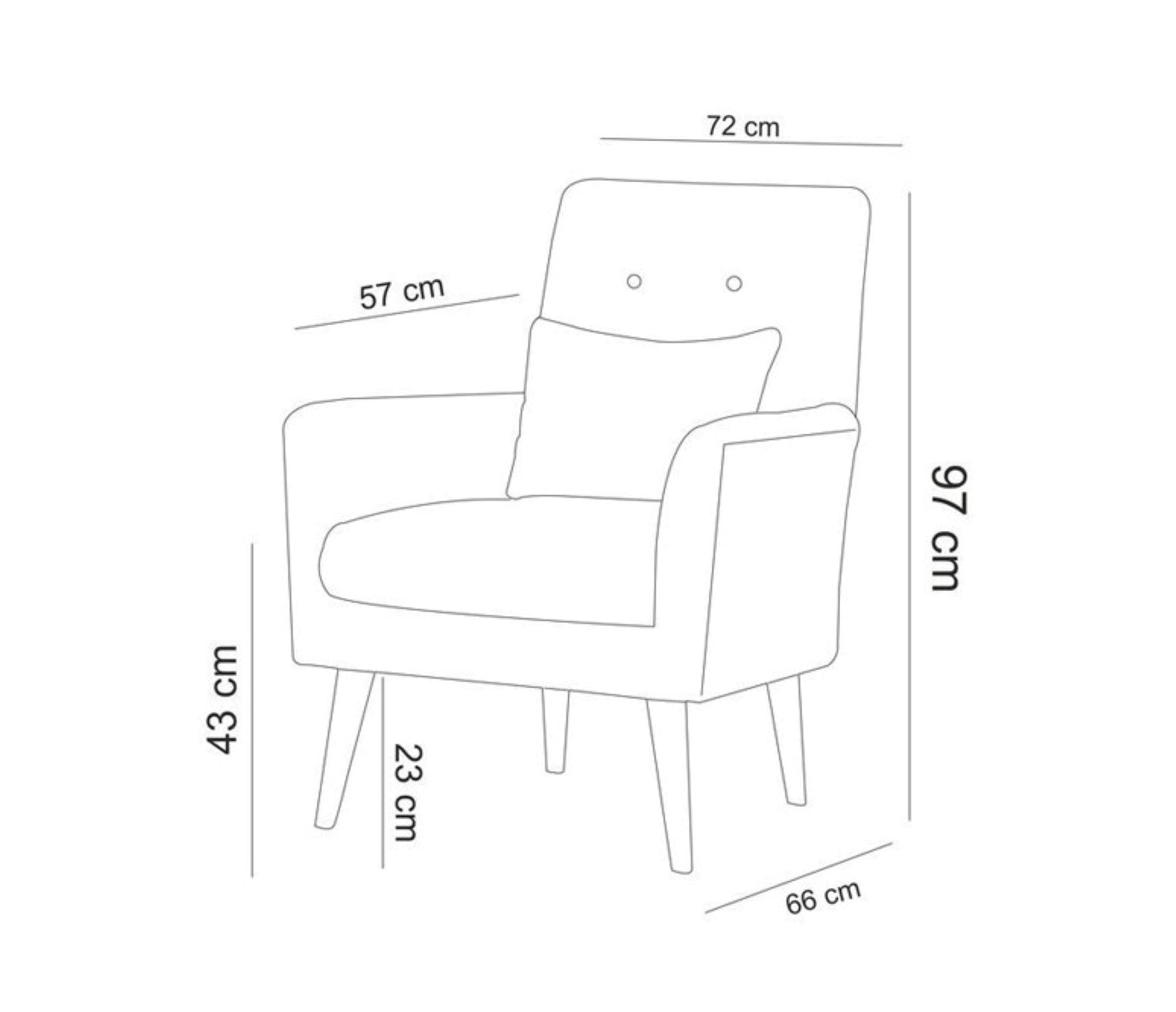 Sillón Mosa Granate 72x66x97cm