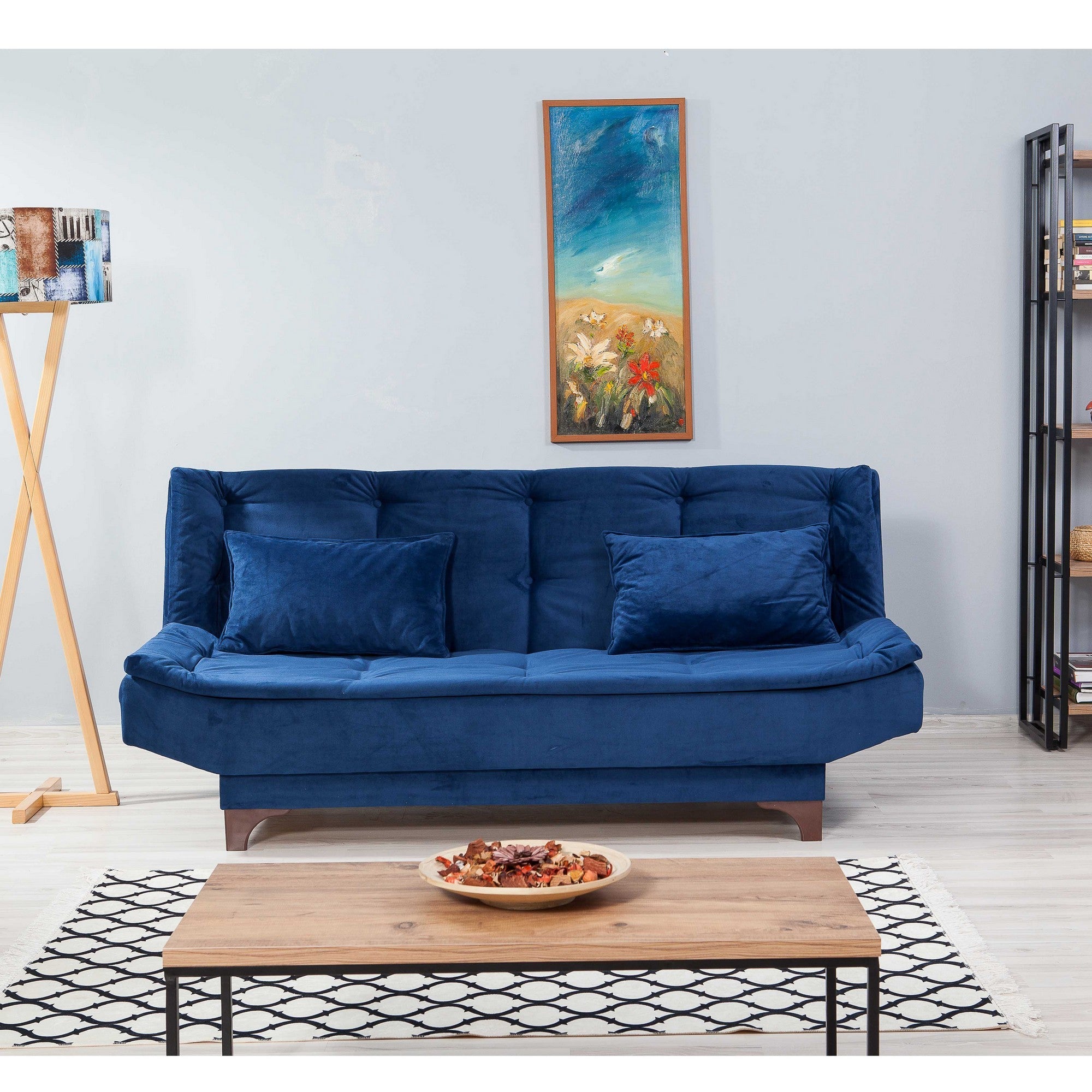 Sofá cama Din azul 190x85x85cm