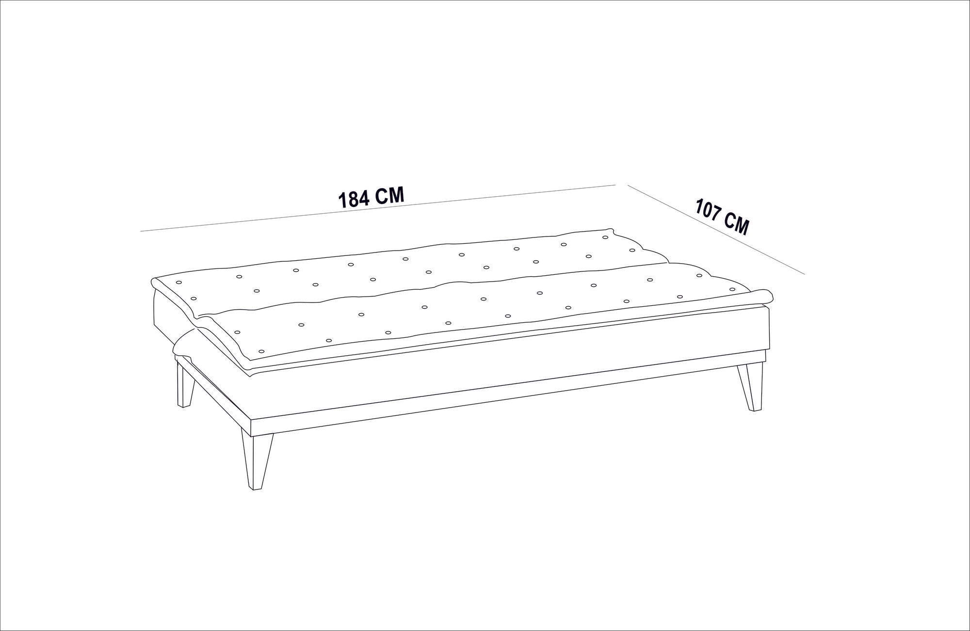 Sofá cama Celso Verde 184x80x80cm