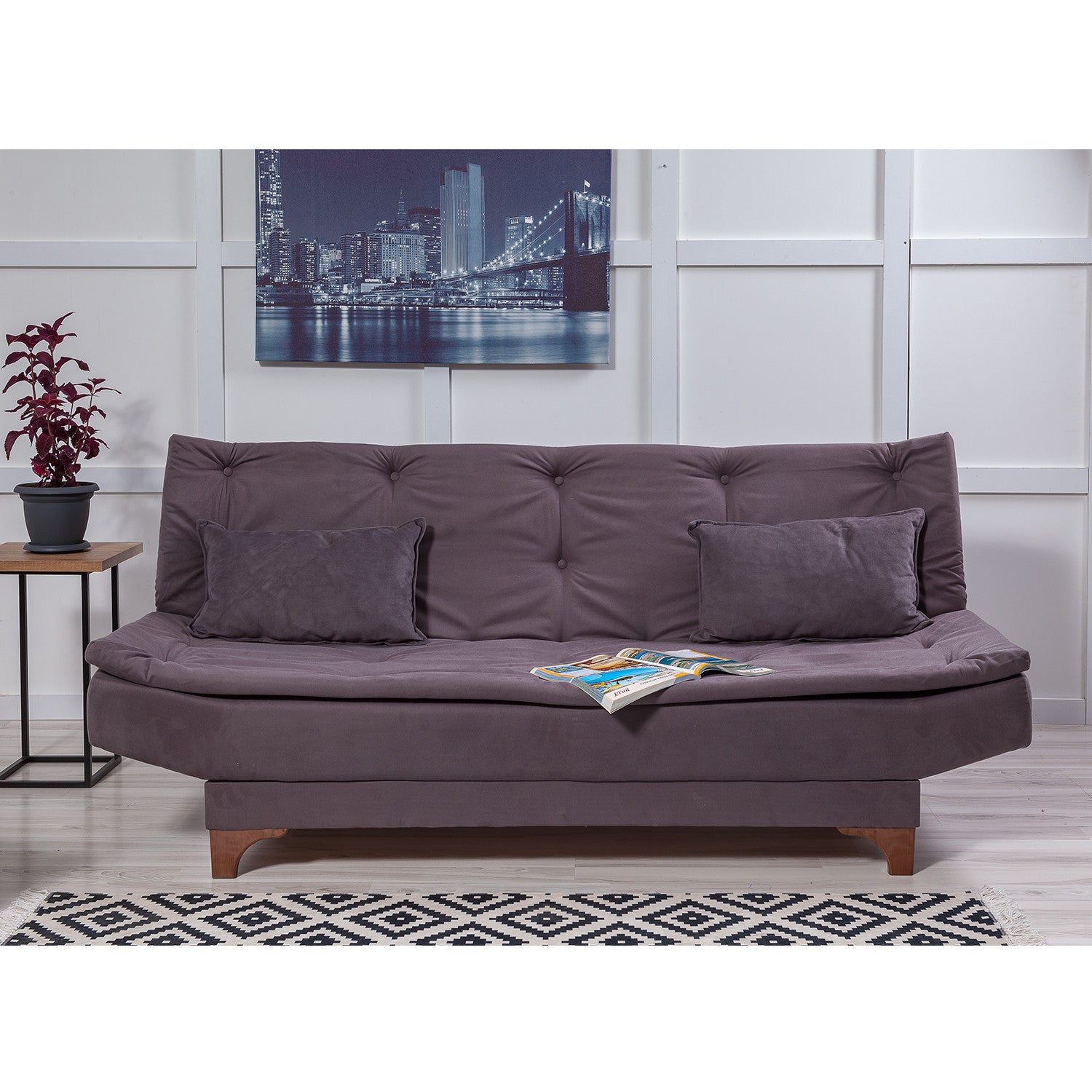 Sofá cama Din morado 190x85x85cm