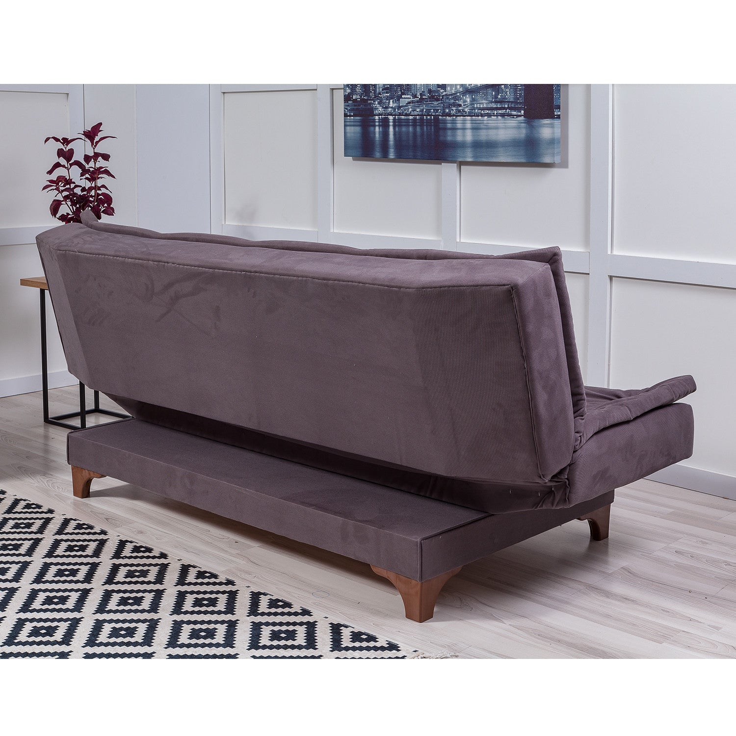 Sofá cama Din morado 190x85x85cm