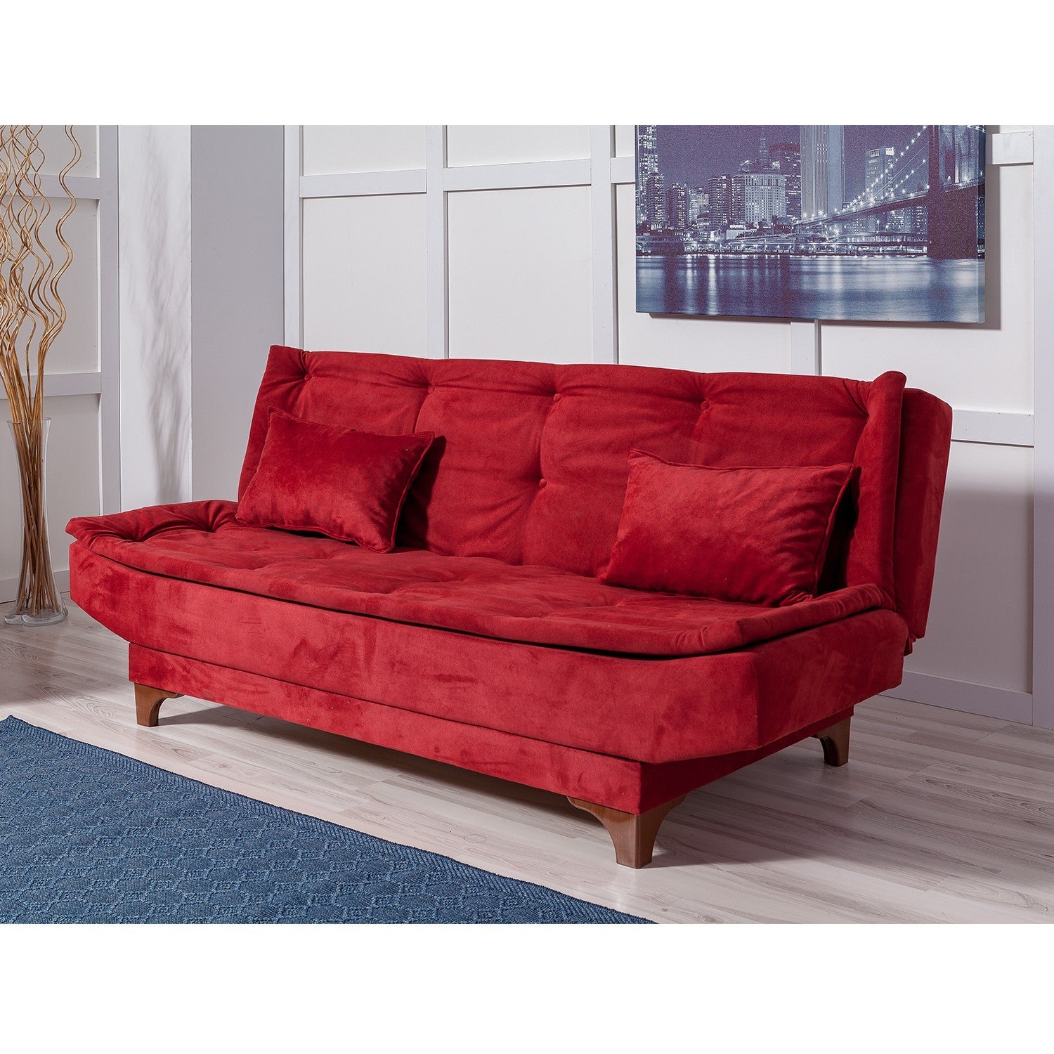 Sofá cama Adana rojo 190x85x90cm