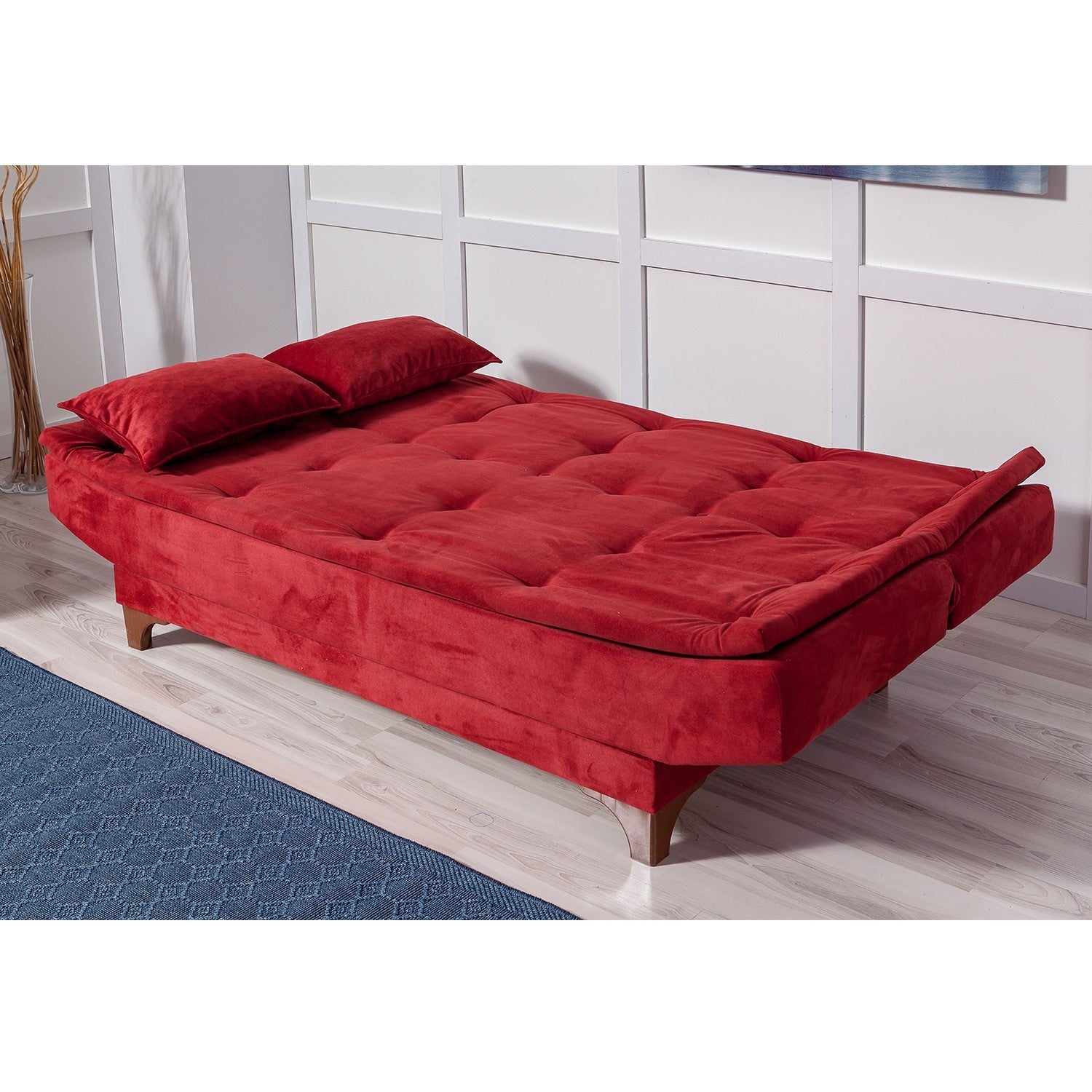 Sofá cama Adana rojo 190x85x90cm