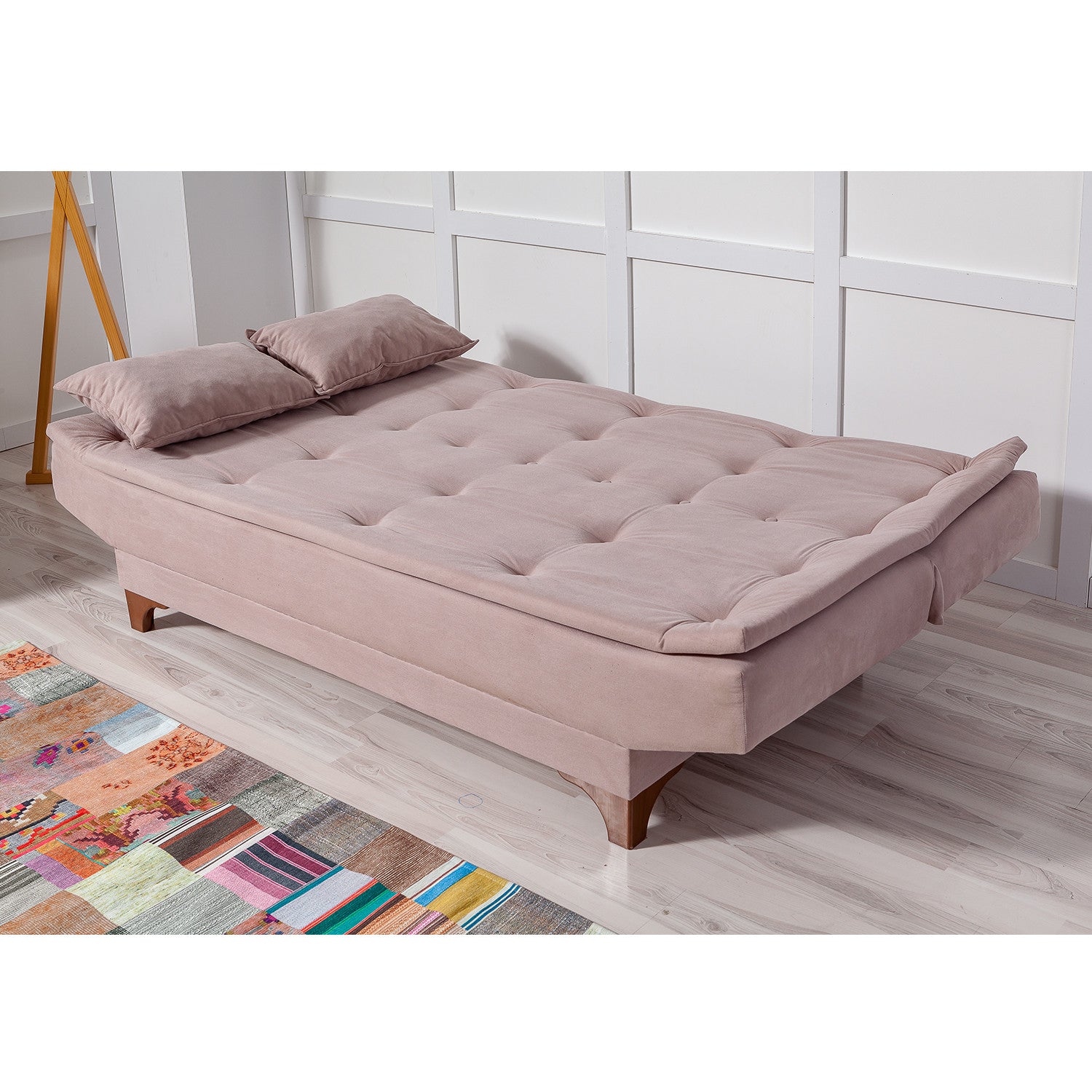 Sofá cama Din rosa 190x85x85cm