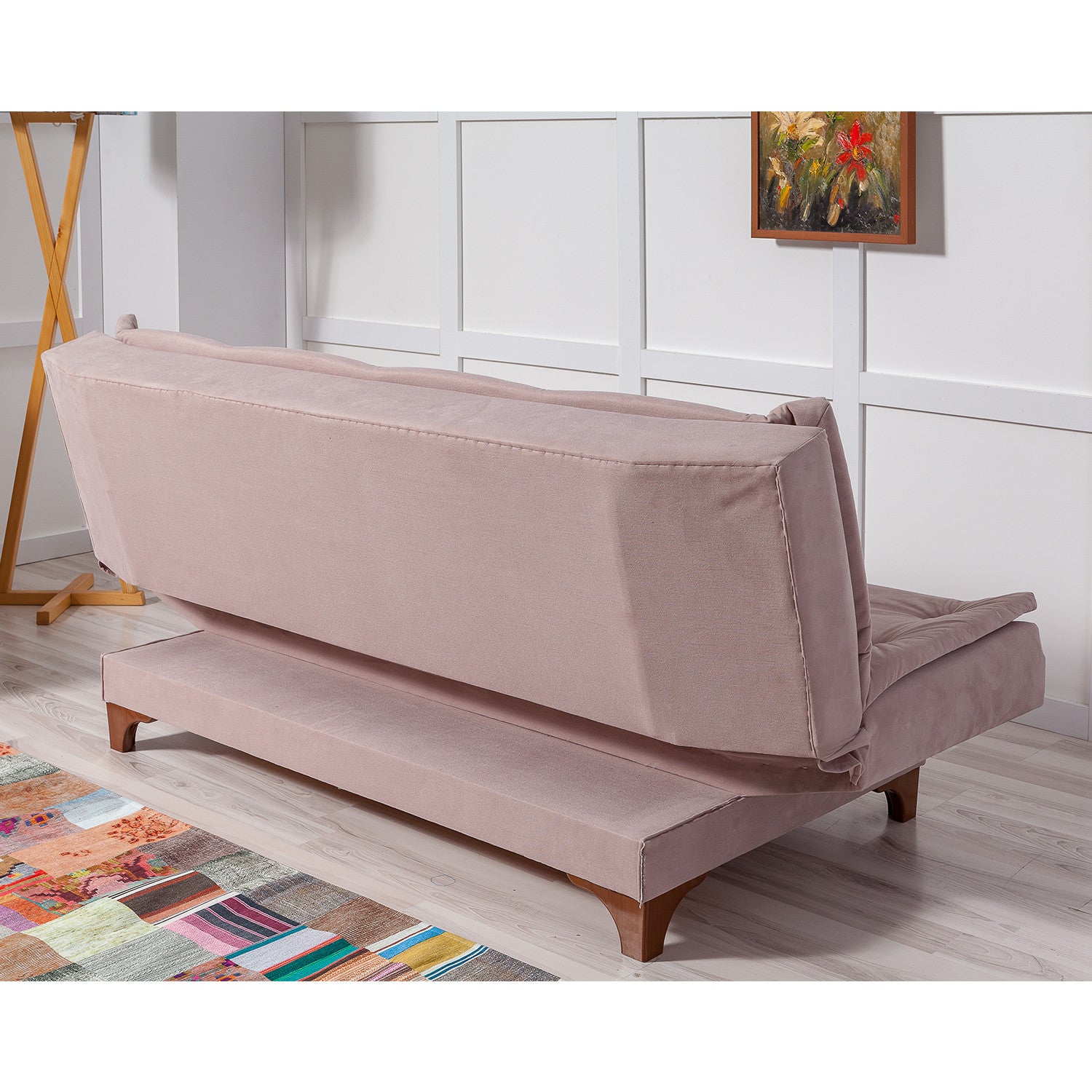 Sofá cama Din rosa 190x85x85cm