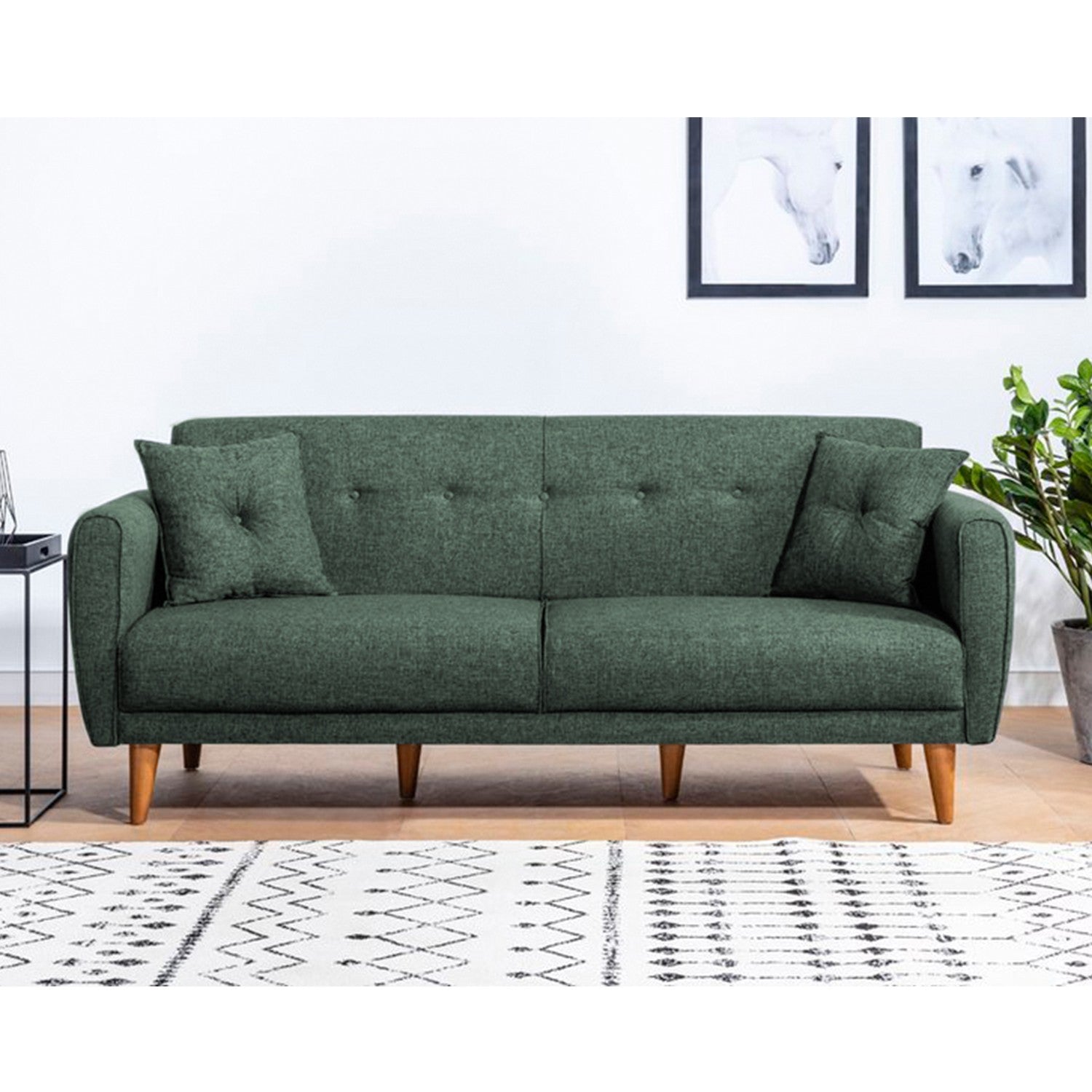 Sofá cama Gian verde 205x80x85cm