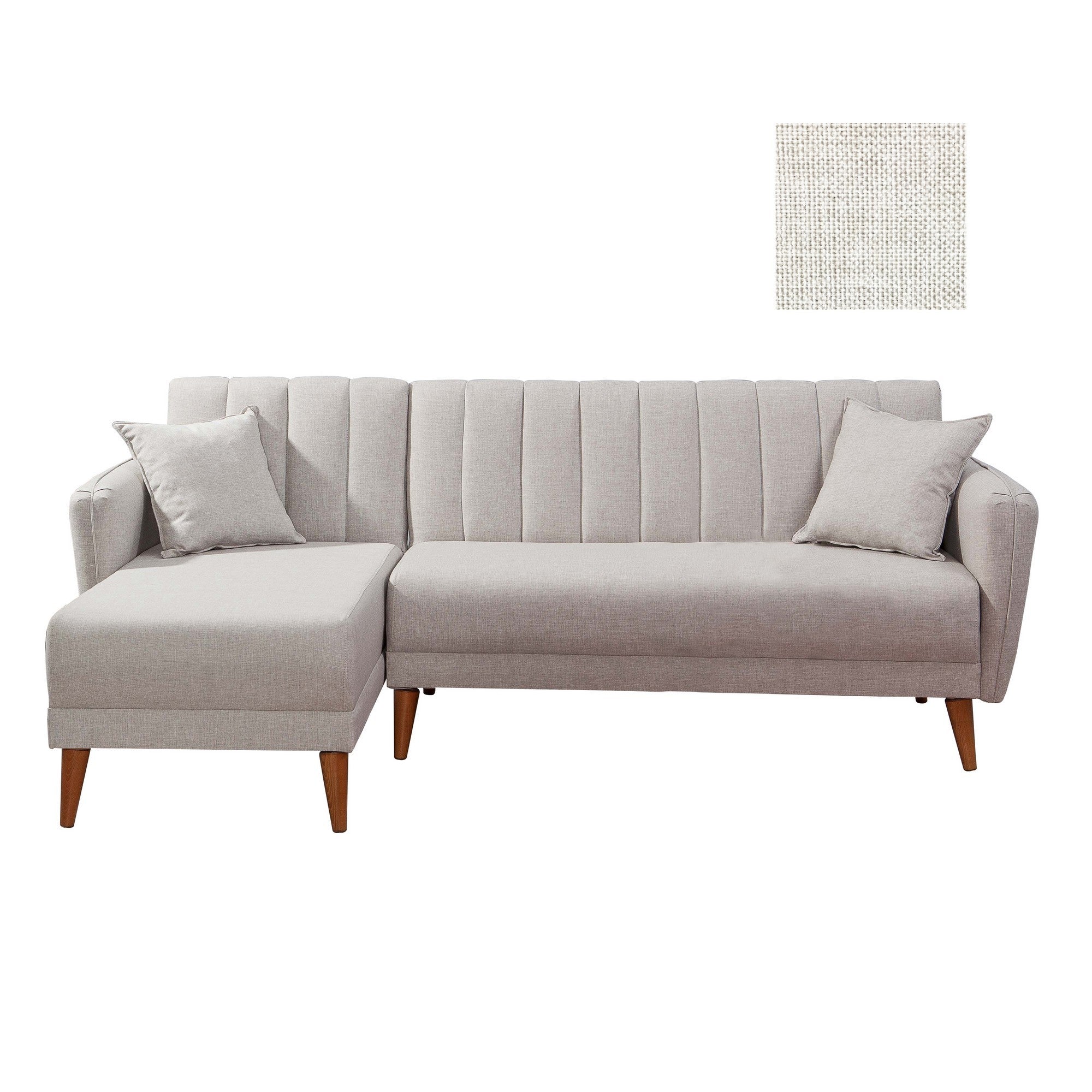 Sofá cama con chaiselongue Taif crudo 225x150x85cm