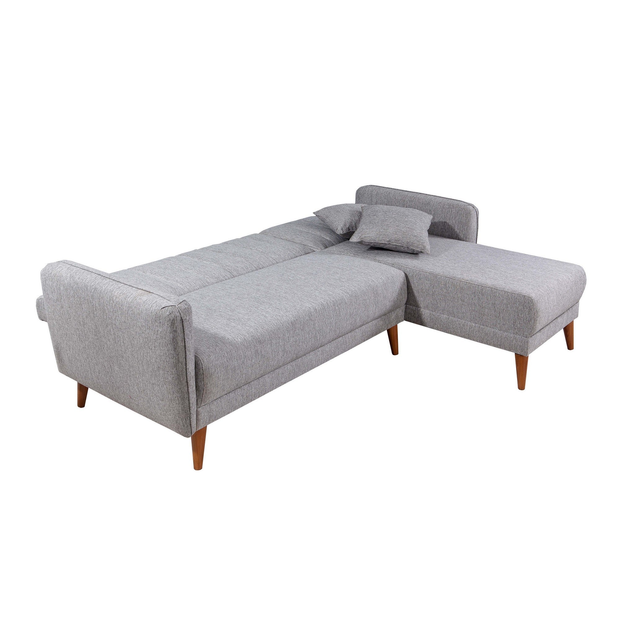 Sofá cama con chaiselongue Daly gris claro 225x150x85cm