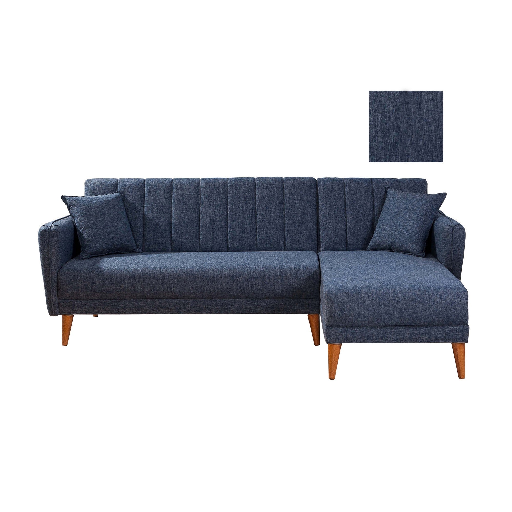 Sofá cama con chaiselongue Daly azul 225x150x85cm