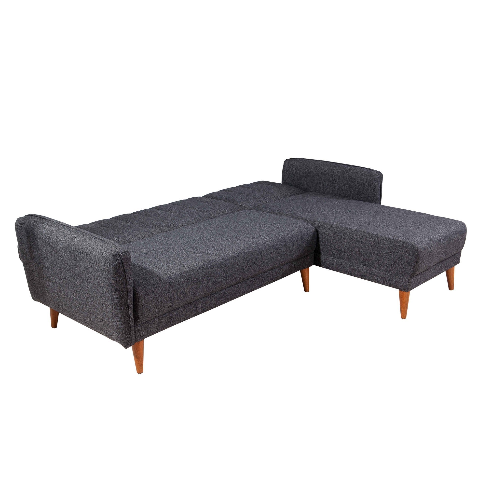 Sofá cama con chaiselongue Daly gris oscuro 225x150x85cm