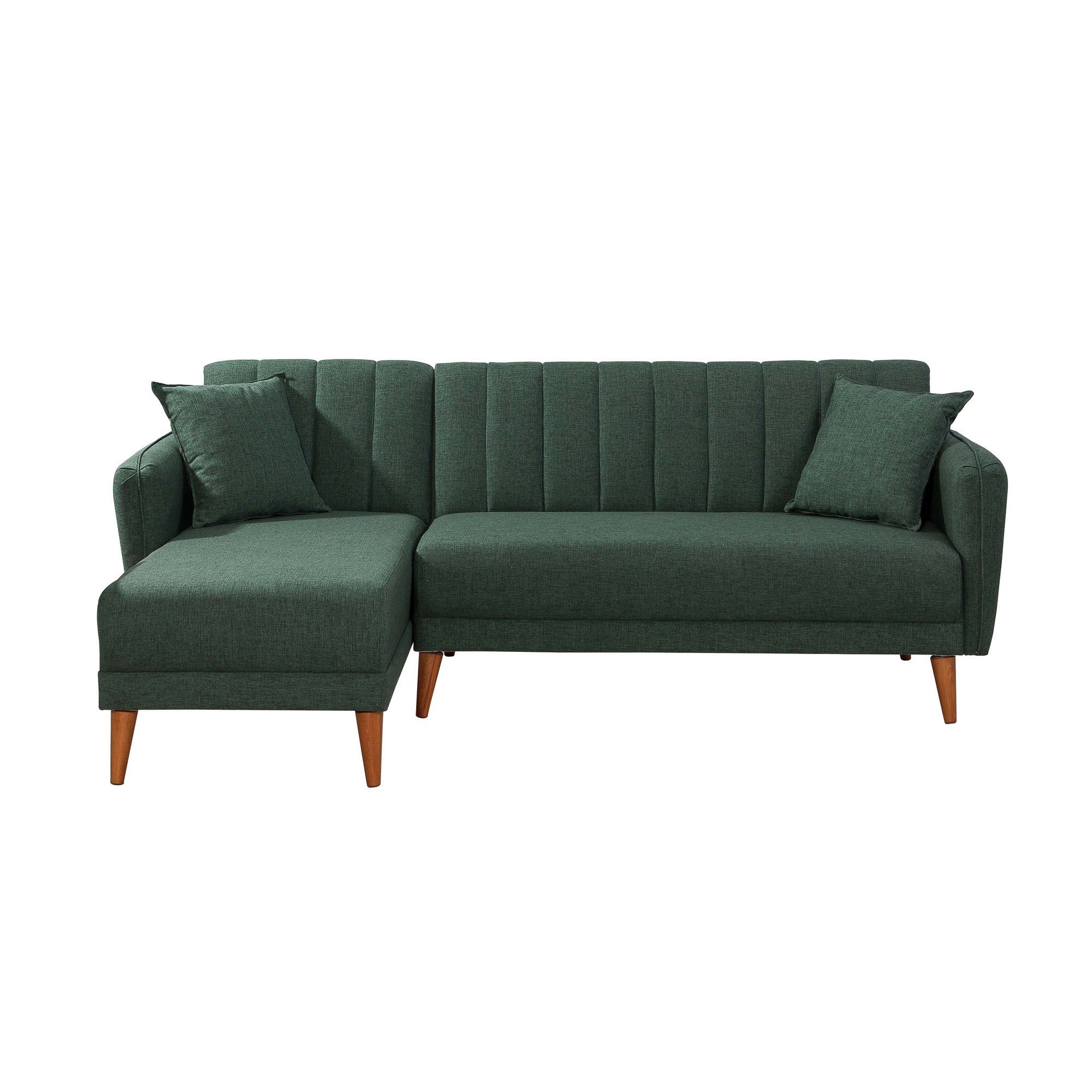 Sofá cama con chaiselongue Taif verde 225x150x85cm