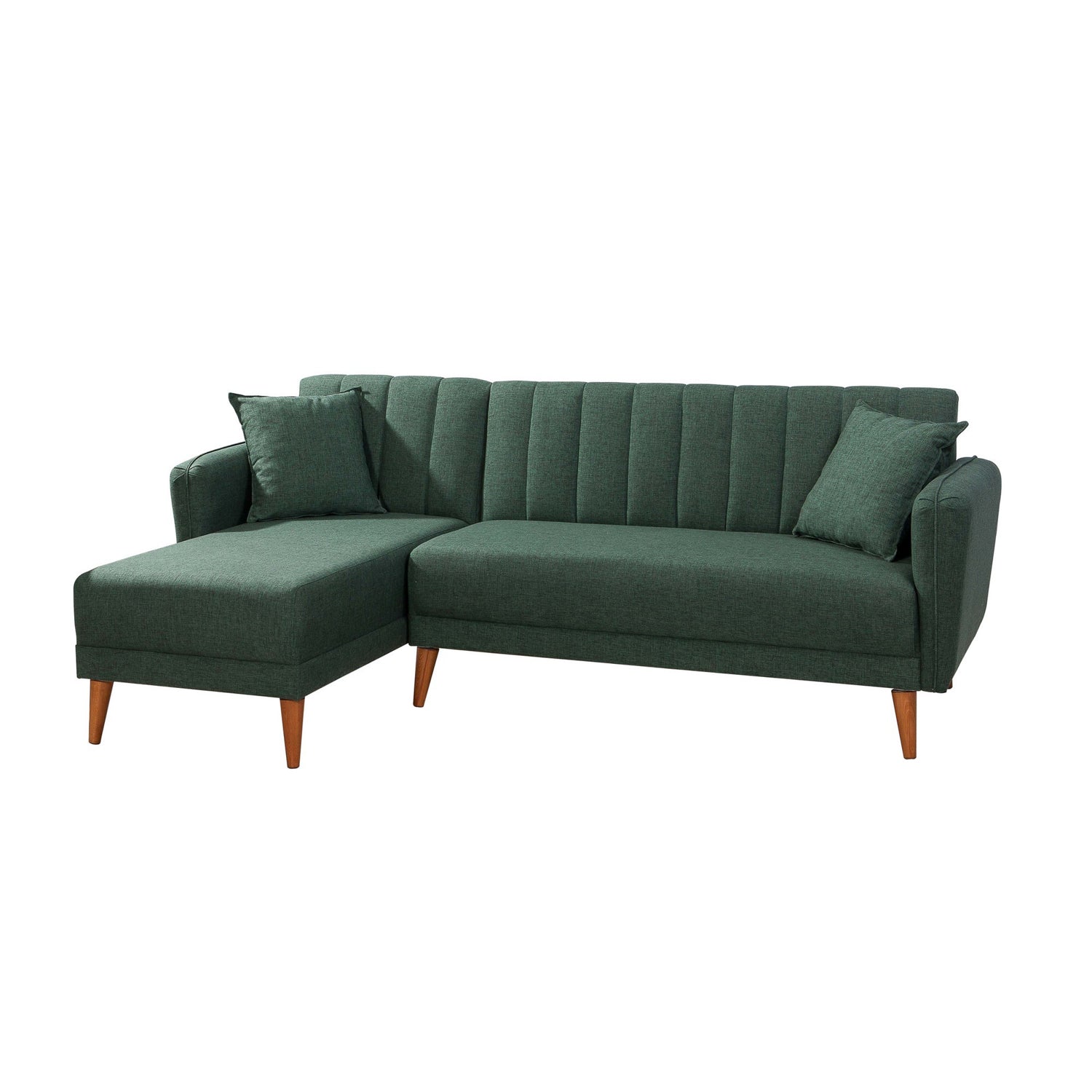 Sofá cama con chaiselongue Taif verde 225x150x85cm