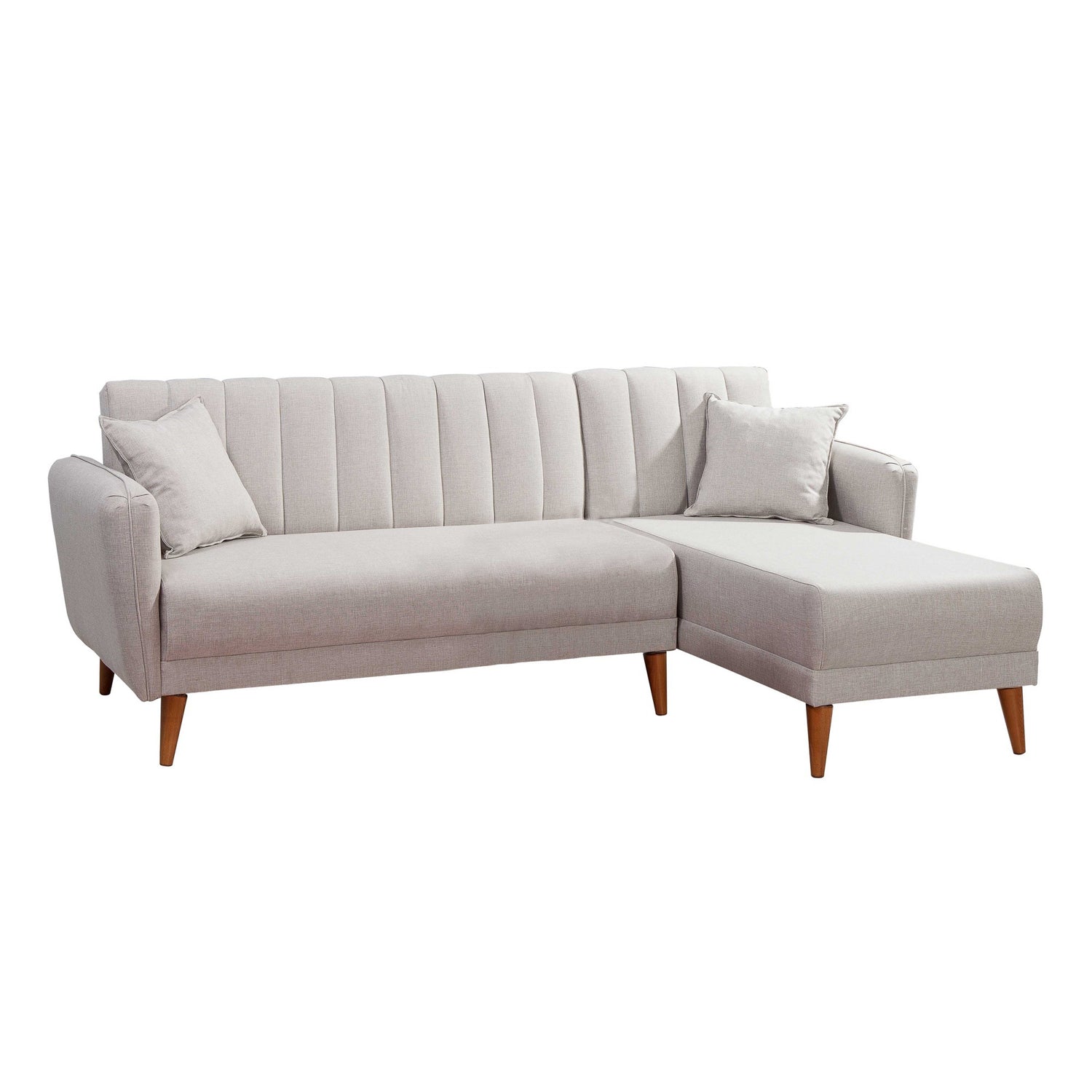 Sofá cama con chaiselongue Daly crudo 225x150x85cm