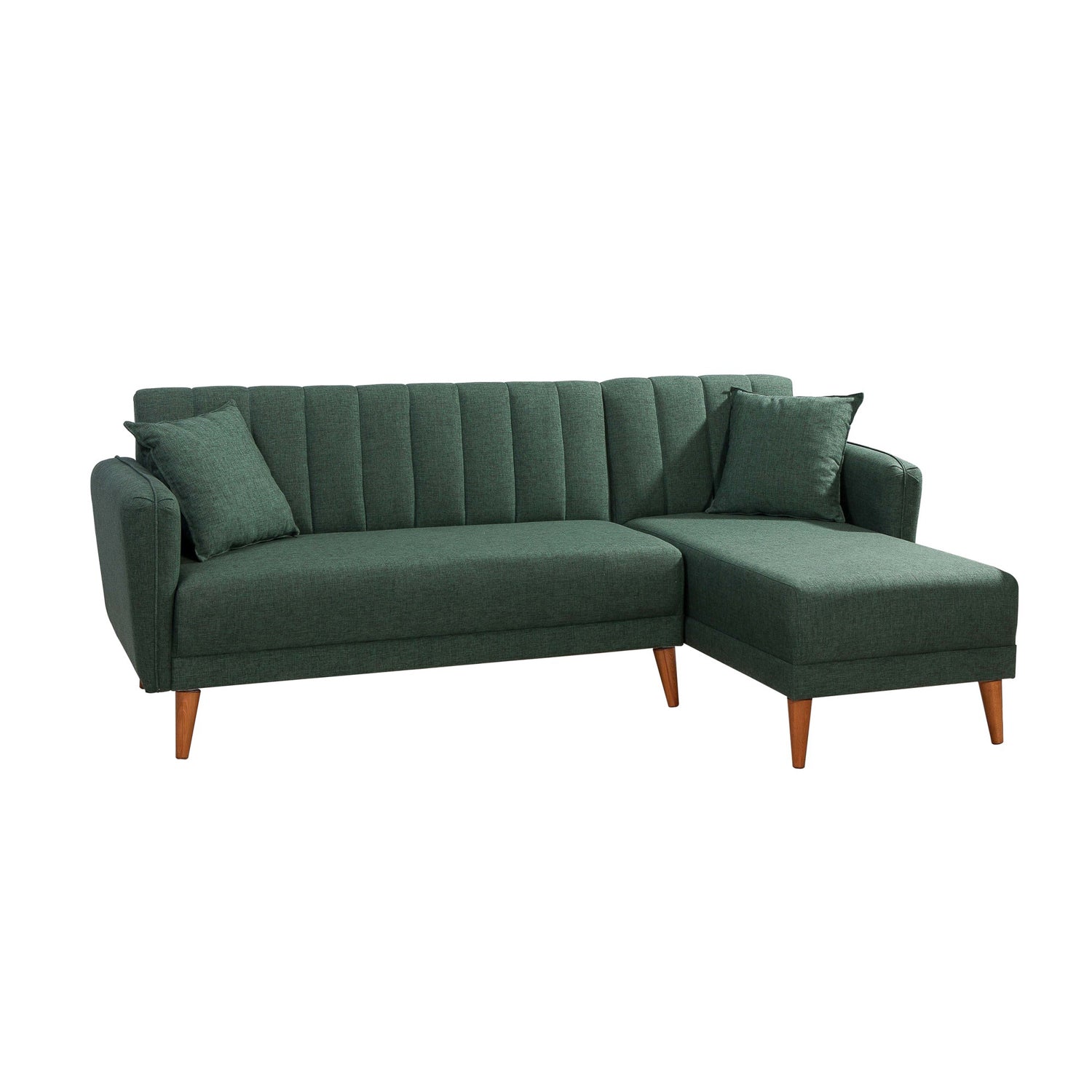 Sofá cama con chaiselongue Daly verde 225x150x85cm