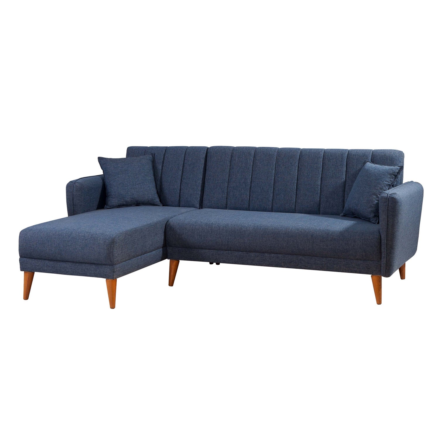 Sofá cama con chaiselongue Taif azul 225x150x85cm