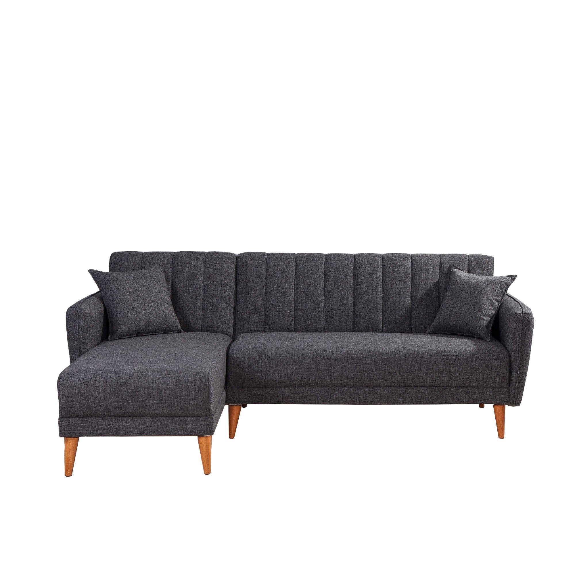 Sofá cama con chaiselongue Taif gris oscuro 225x150x85cm