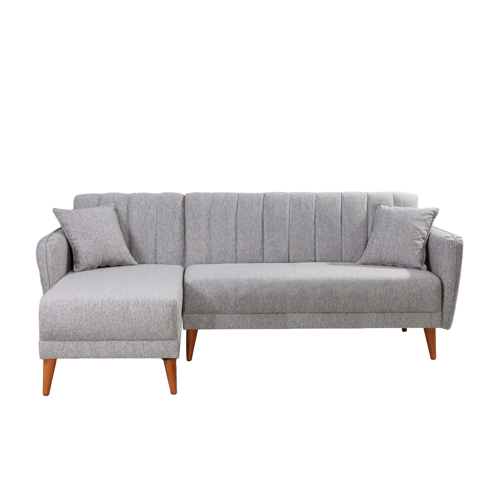 Sofá cama con chaiselongue Taif gris claro 225x150x85cm