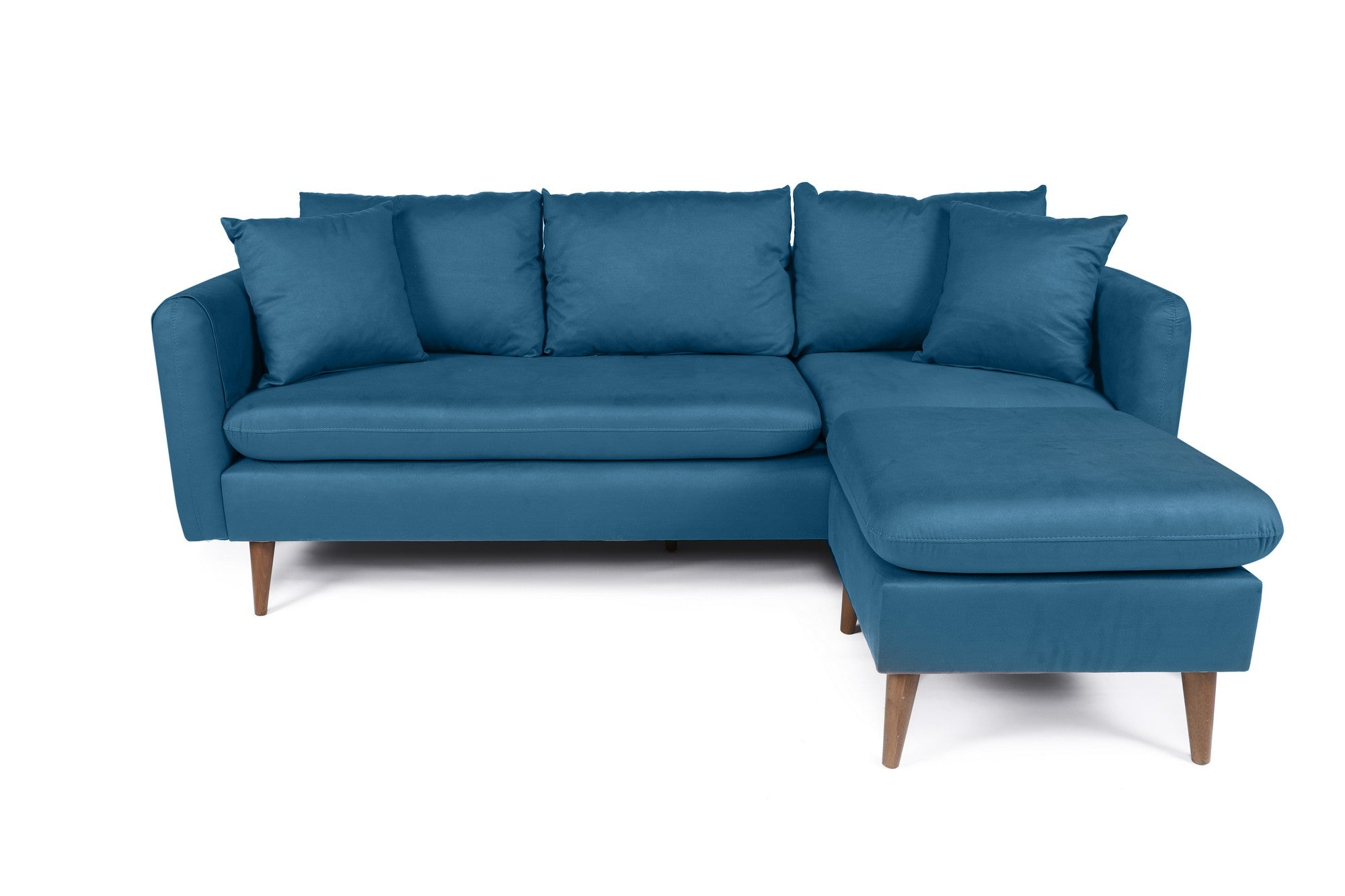 Sofá con chaiselongue Nilo azul 215x145x91cm