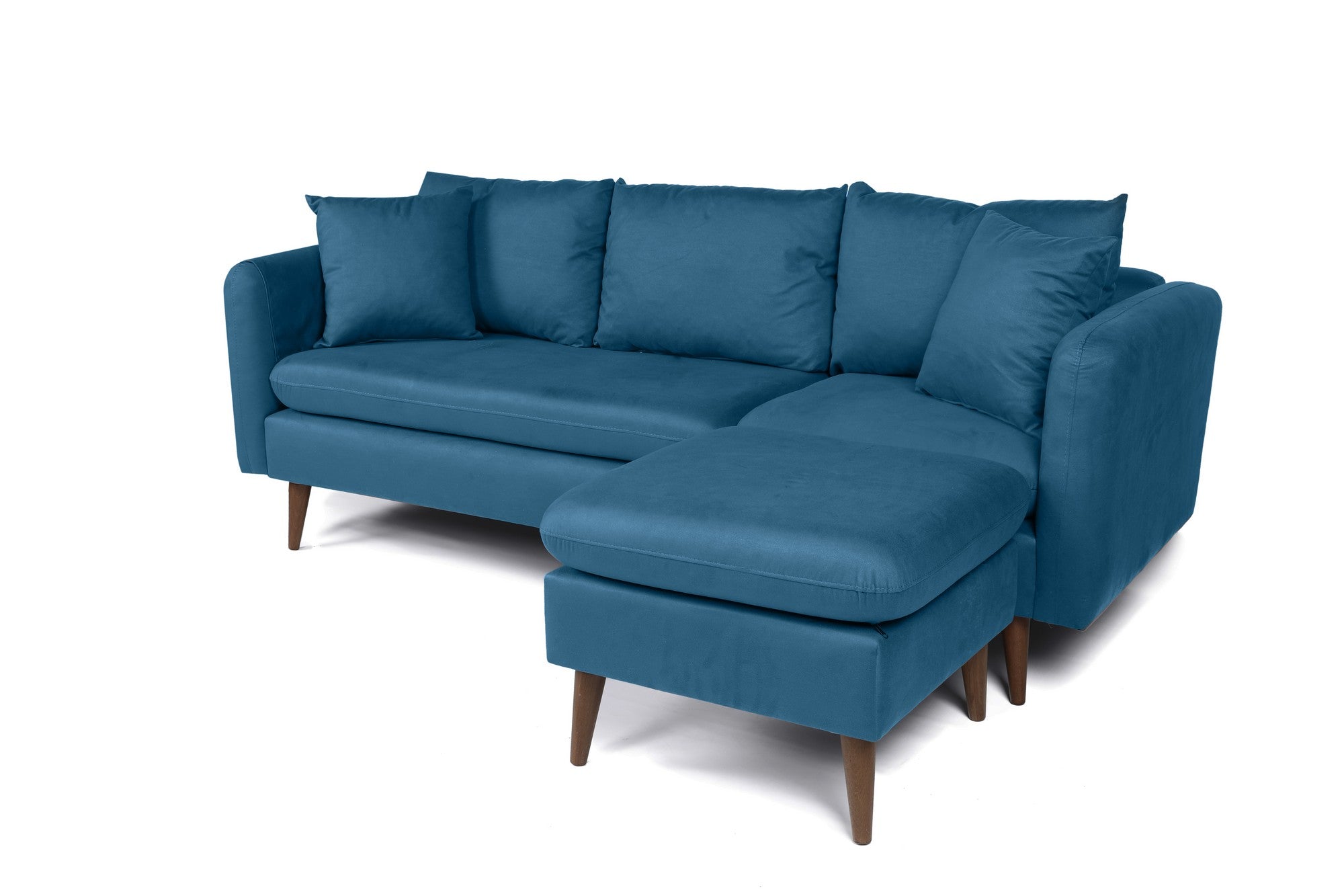 Sofá con chaiselongue Nilo azul 215x145x91cm