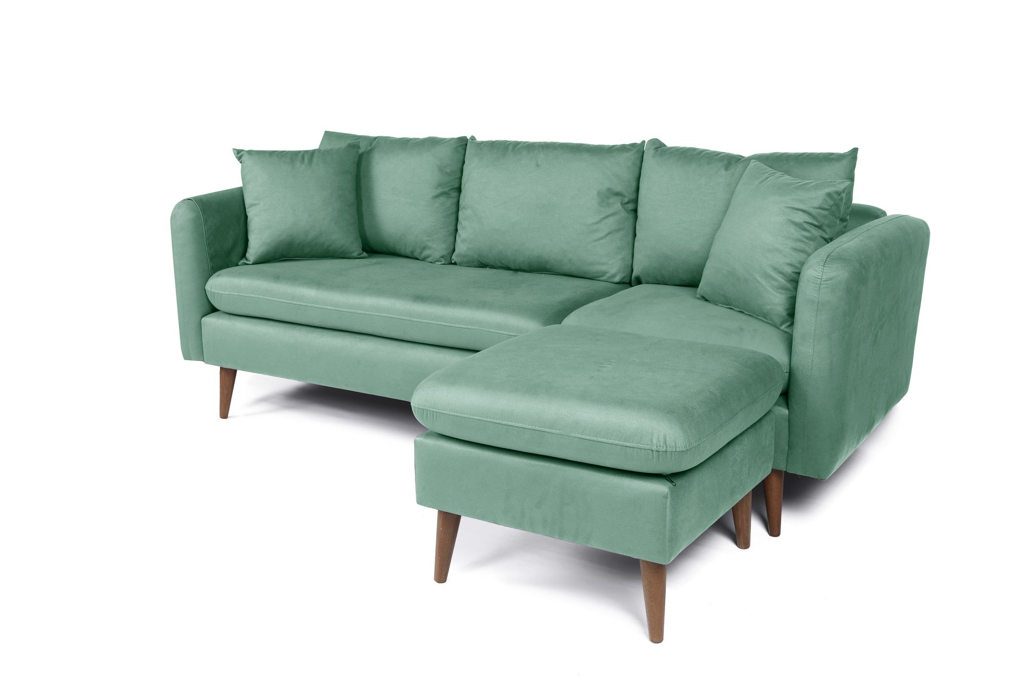 Sofá con chaiselongue Nilo verde 215x145x91cm