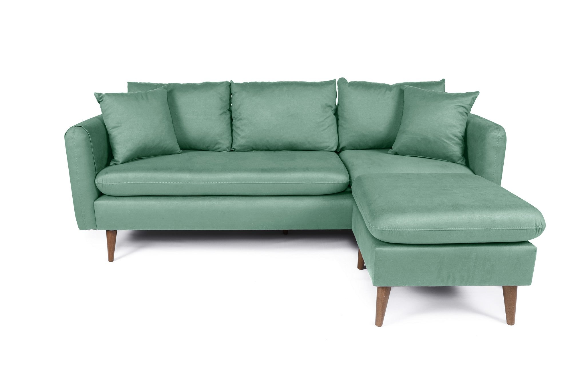 Sofá con chaiselongue Nilo verde 215x145x91cm