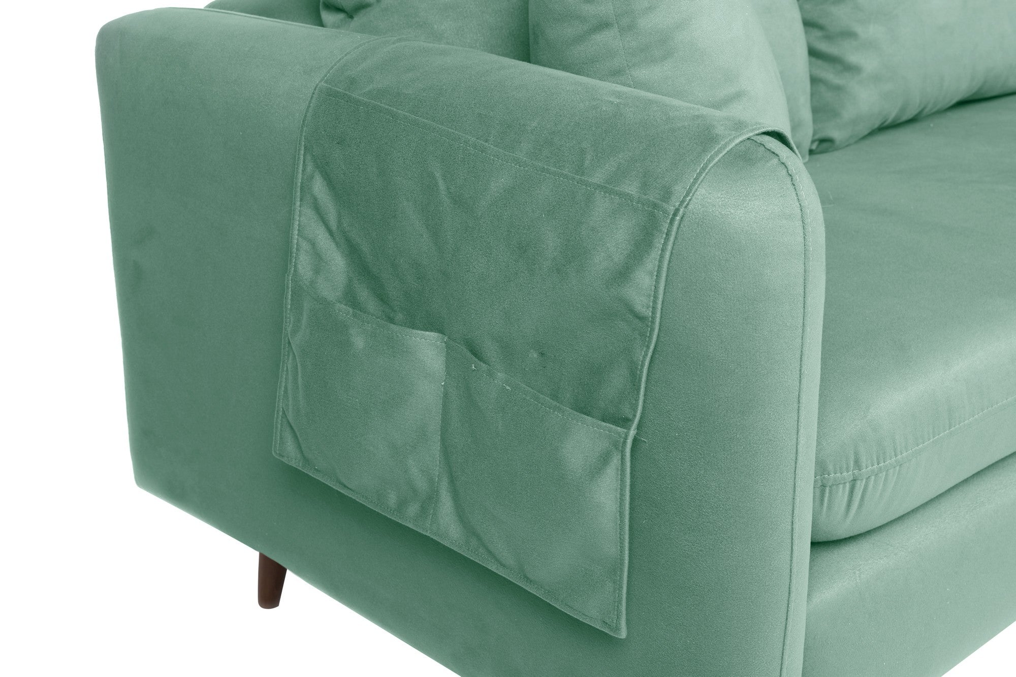 Sofá con chaiselongue Nilo verde 215x145x91cm