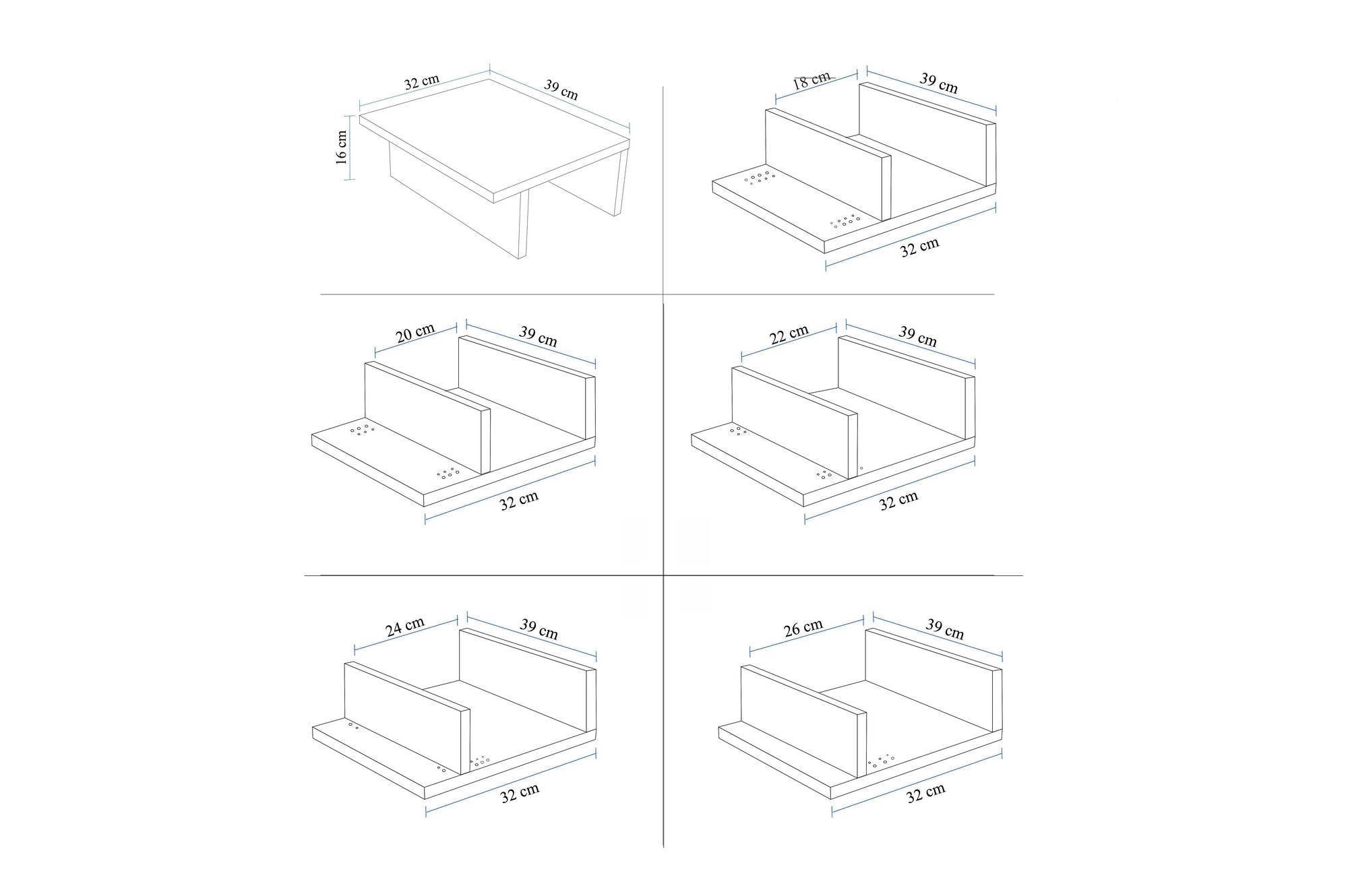 Mesa Auxiliar para sofá Laurent 39x32x16cm