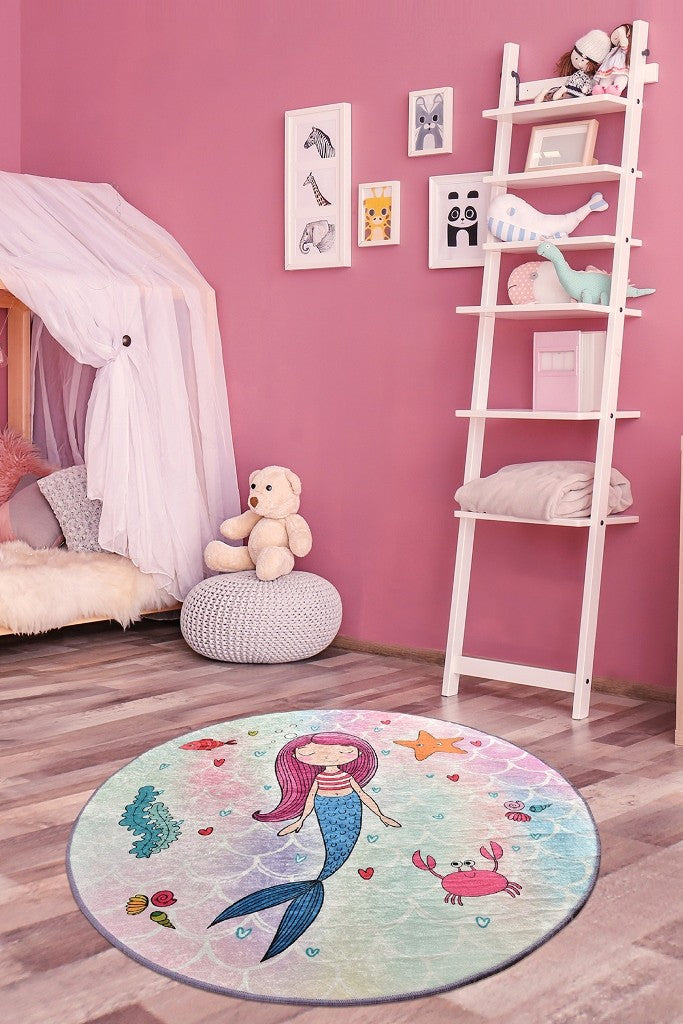 Alfombra infantil Mermaid 140x140cm