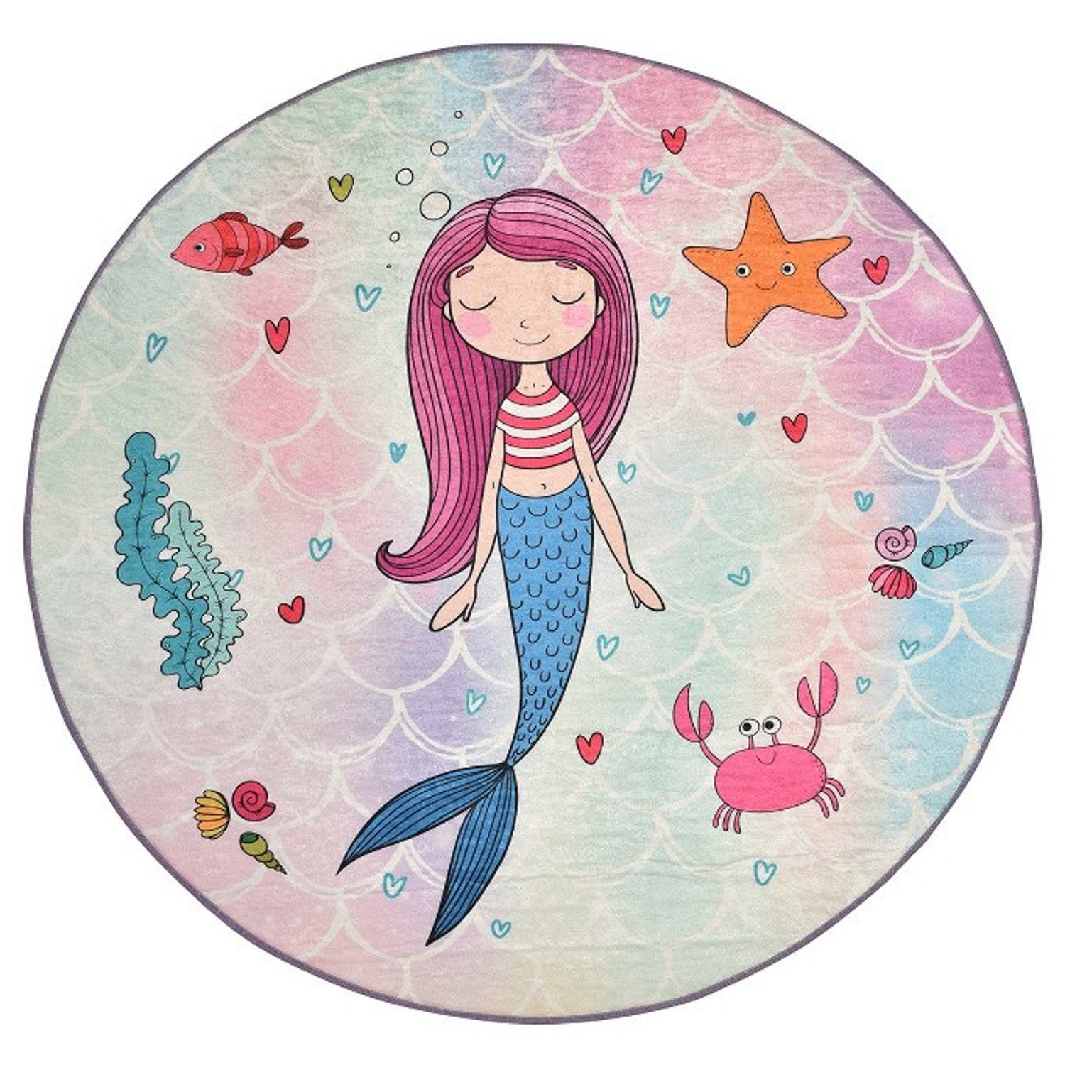 Alfombra infantil Mermaid 140x140cm