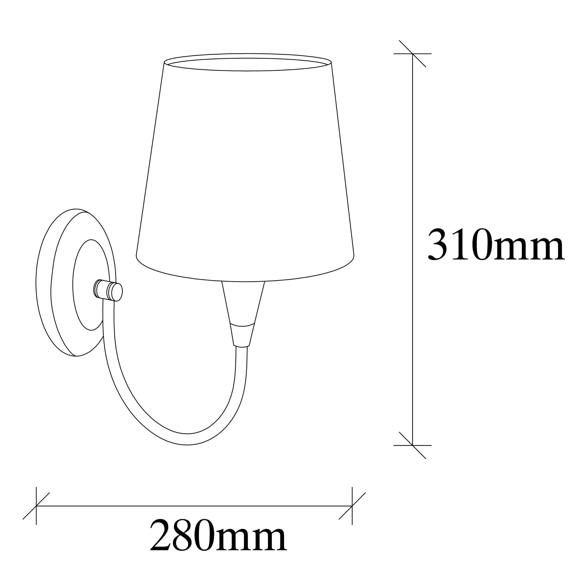 Aplique de pared Tennessee 16x28x31cm