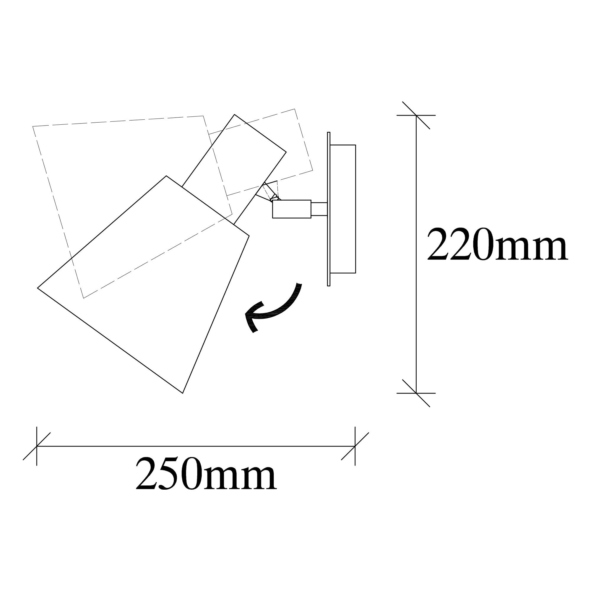 Aplique de pared Noto 14x25x22cm