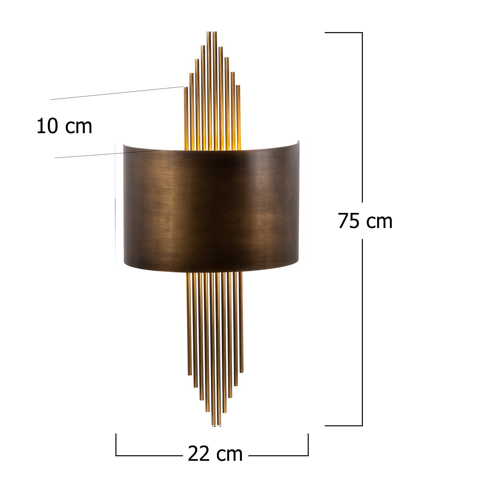 Aplique de pared Burga 22x10x75cm