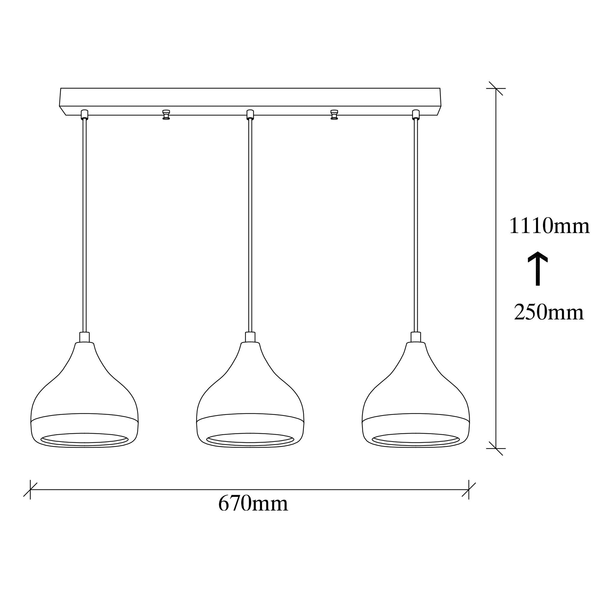 Lámpara de techo Anlo 67x17x25(111)cm