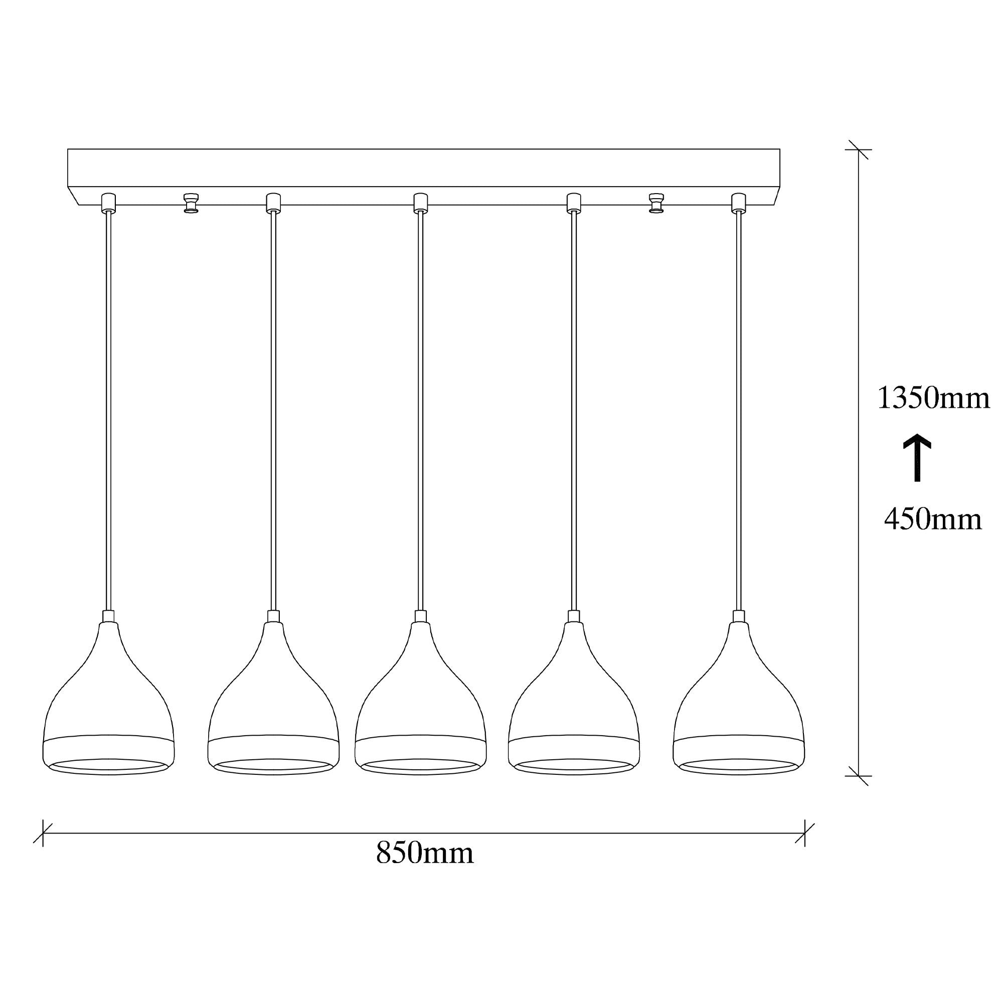 Lámpara de techo Congo 85x15x45(135)cm