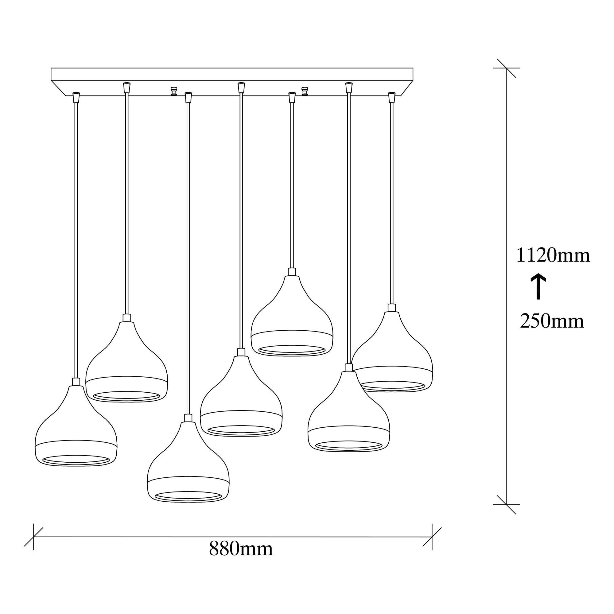 Lámpara de techo Anlo 88x36x25(112)cm