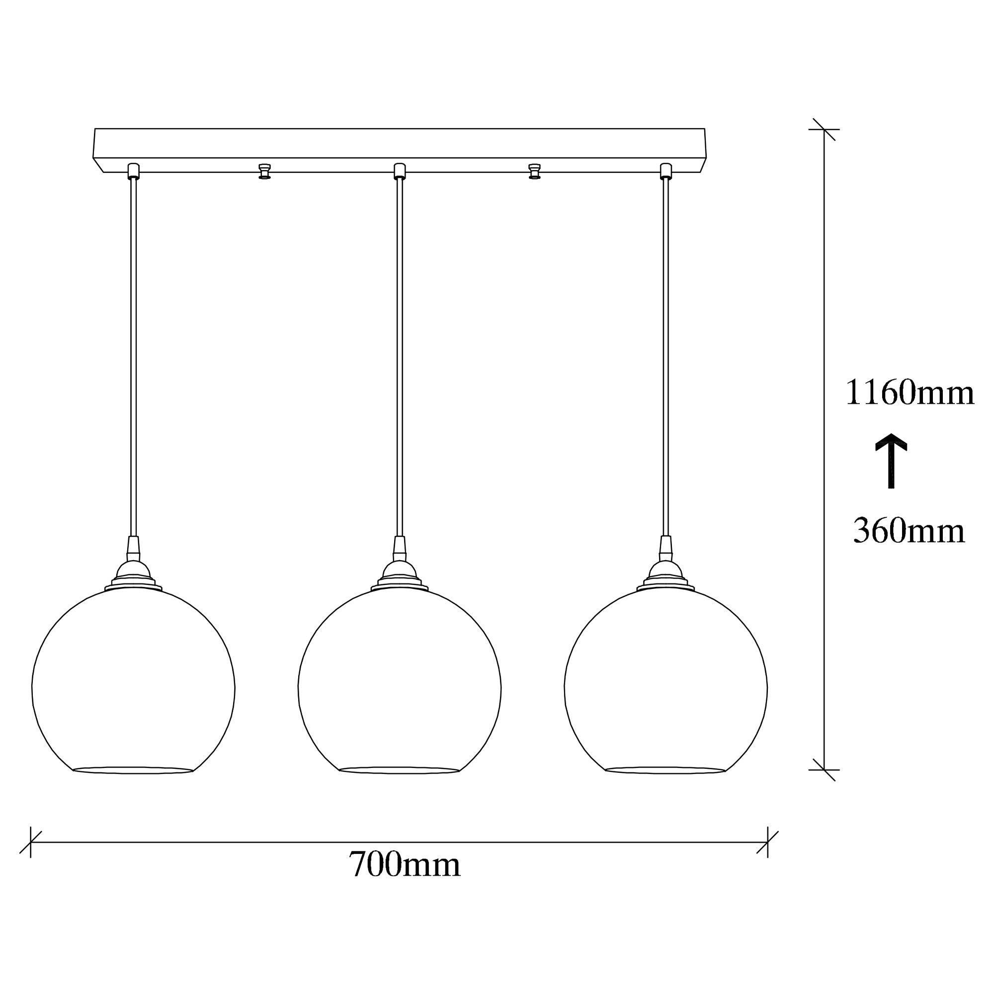 Lámpara de techo Serpis 70x20x36(116)cm