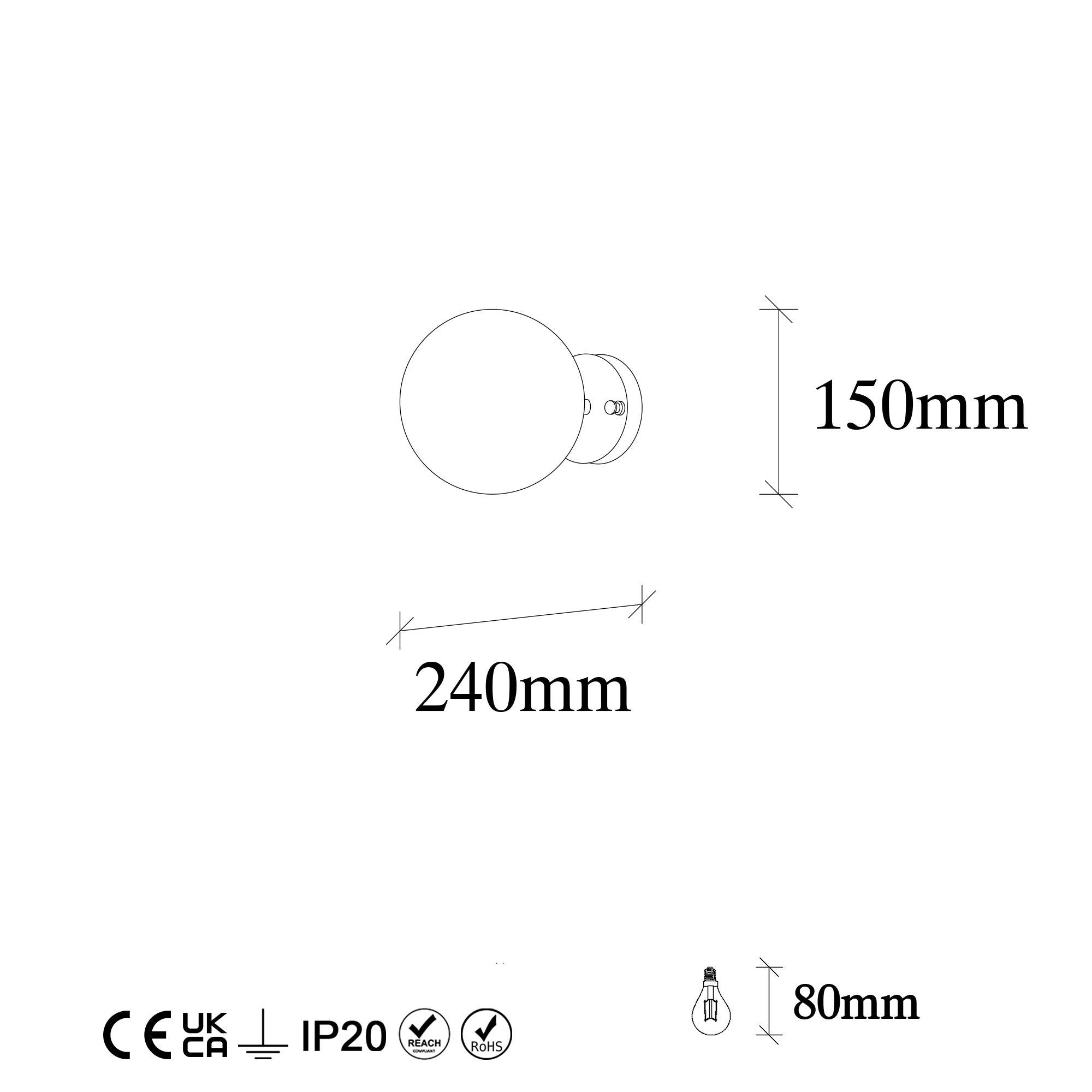 Aplique de pared Galli 15x15x24cm