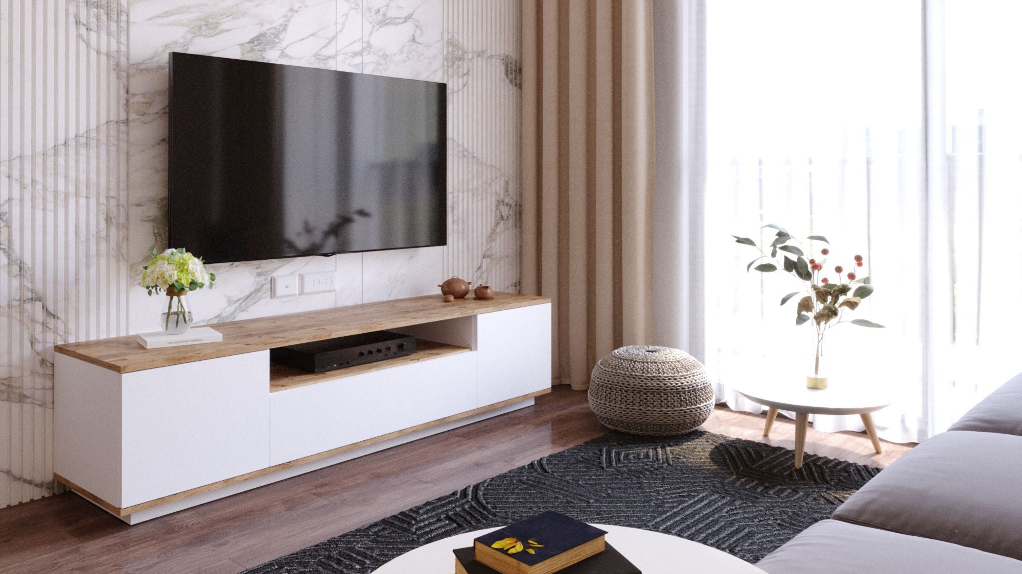 Mueble TV Maya Blanco 180x45x45cm