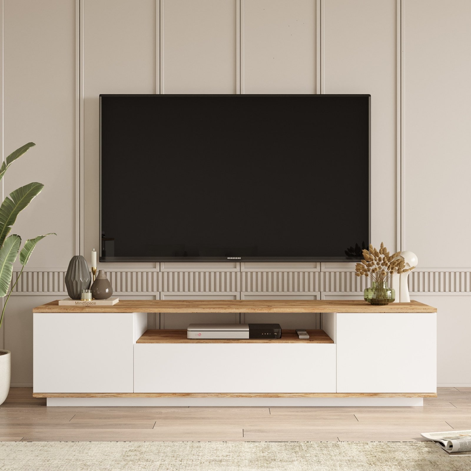 Mueble TV Maya Blanco 180x45x45cm