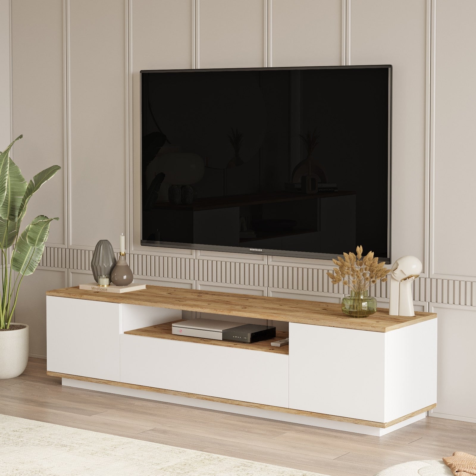 Mueble TV Maya Blanco 180x45x45cm