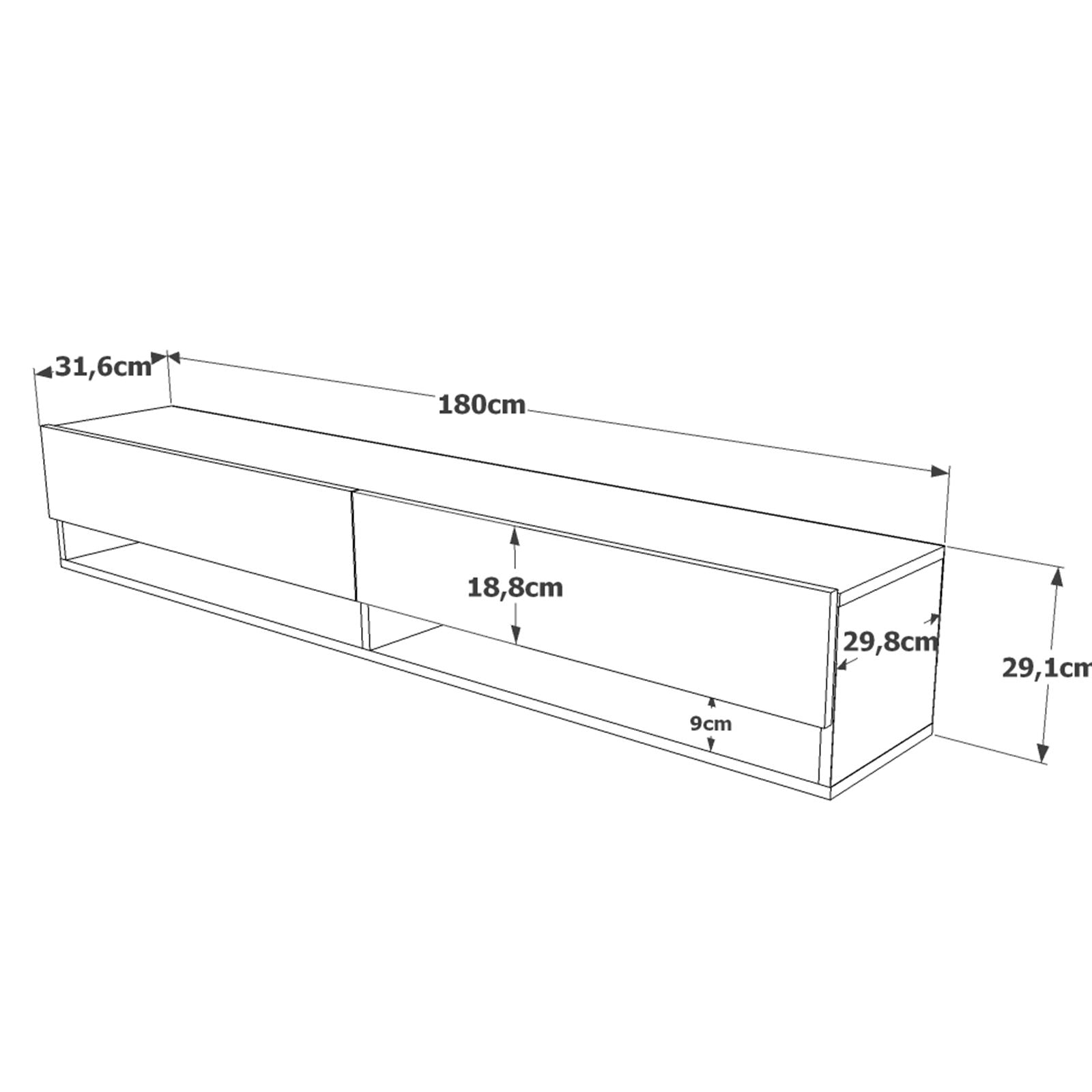 Mueble TV Aveiro 180x32x29cm