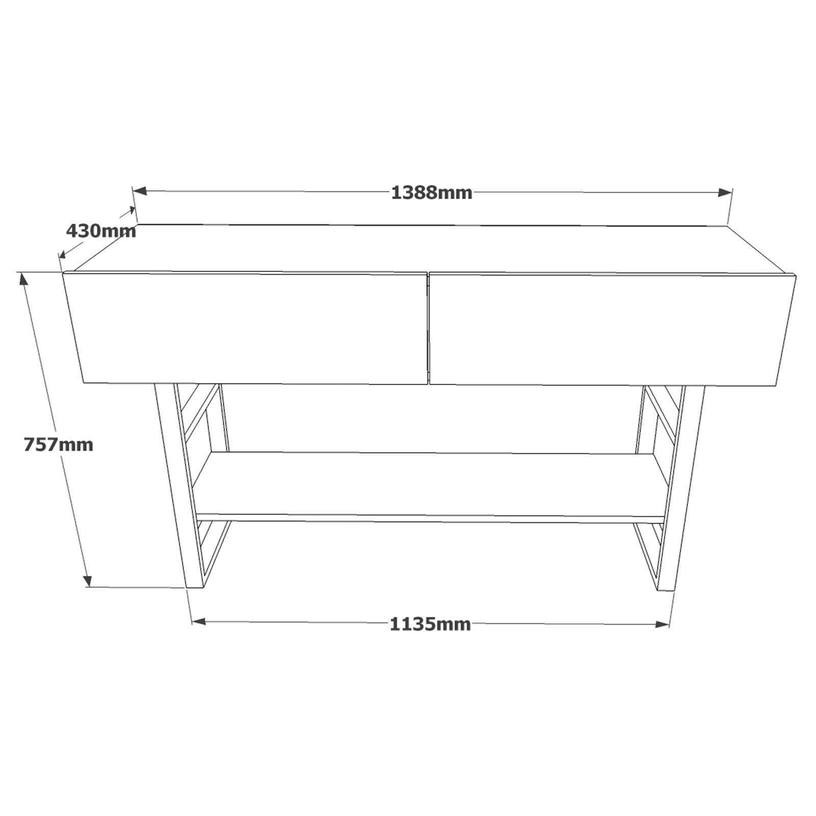 Consola Murtiga 139x43x76cm